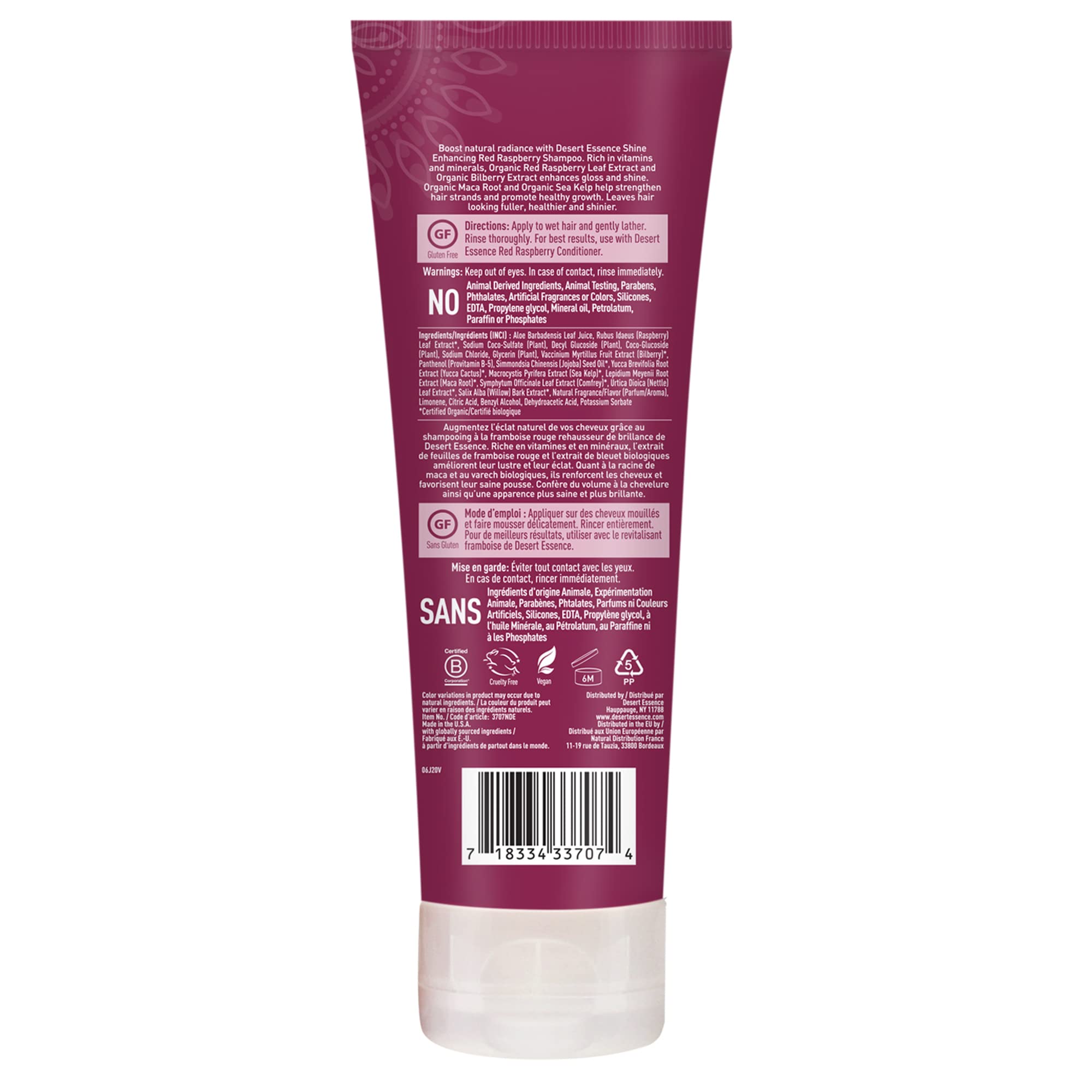 Foto 4 pulgar | Champú Desert Essence De Frambuesa Roja, 240 Ml, Brillo Y Brillo - Venta Internacional.