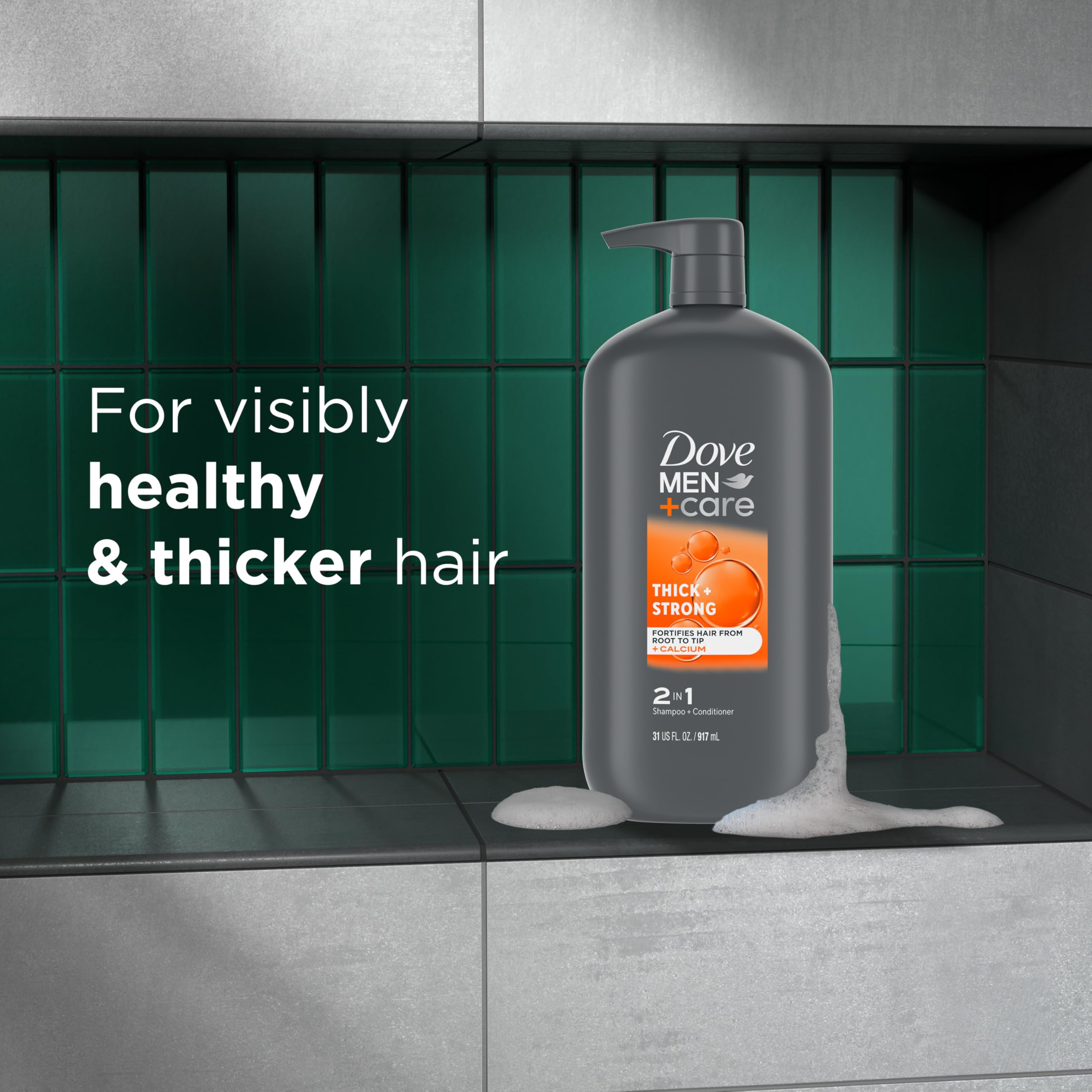 Foto 4 | Champú Y Acondicionador Dove Men + Care Thick + Strong 900 Ml - Venta Internacional.