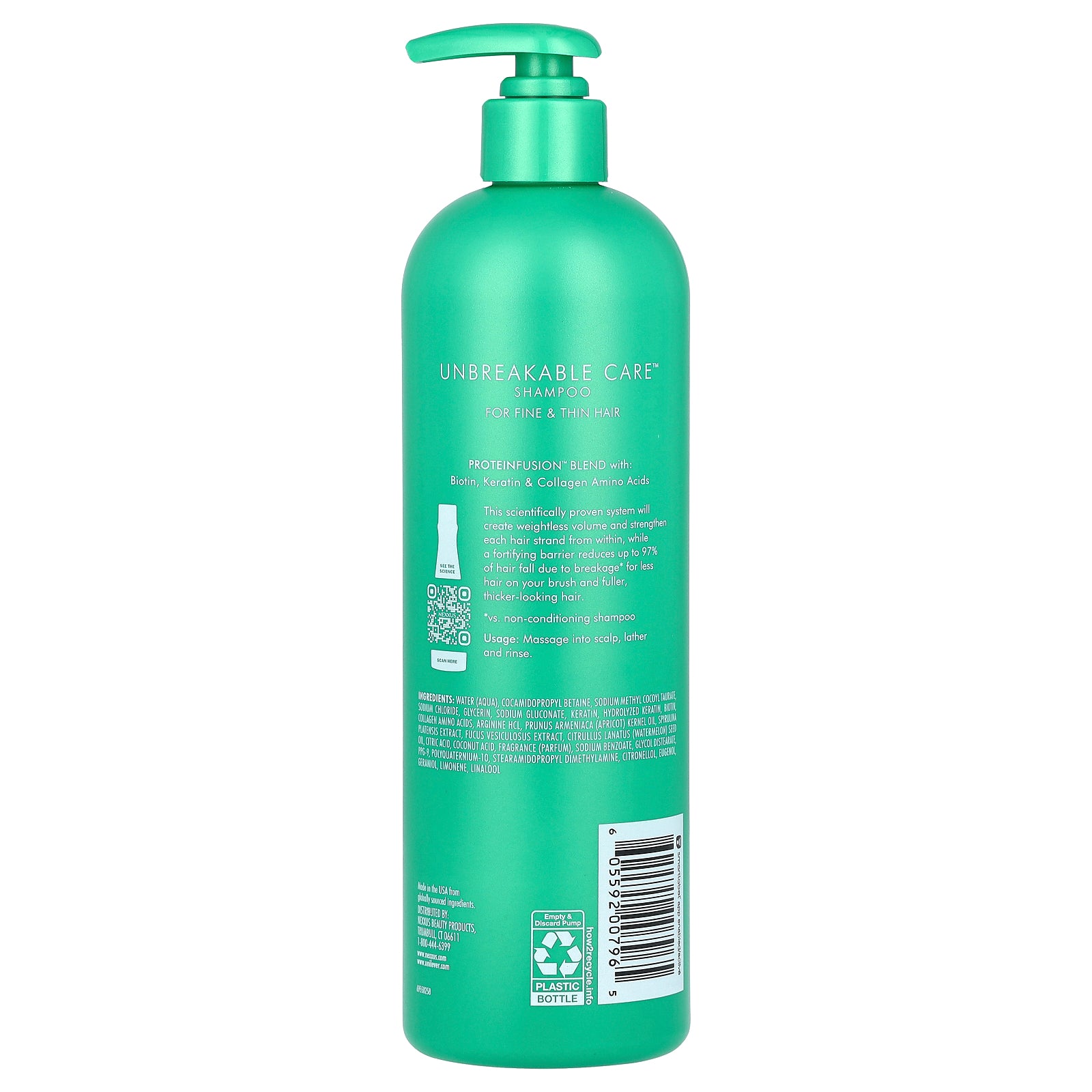Foto 3 pulgar | Champú Nexxus Unbreakable Care, Antirotura, 488 Ml, Para Cabello Fino - Venta Internacional.