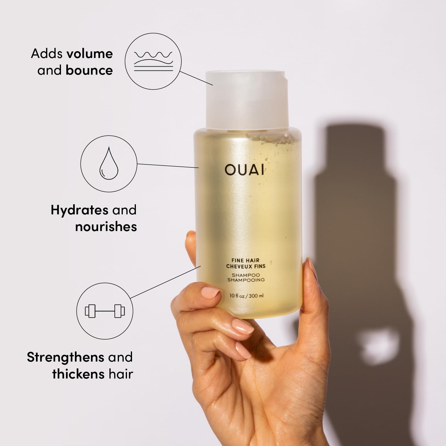 Foto 3 pulgar | Champú Ouai Fine Voluminizing Con Queratina, Biotina Y Aceite De Semillas De Chía - Venta Internacional.