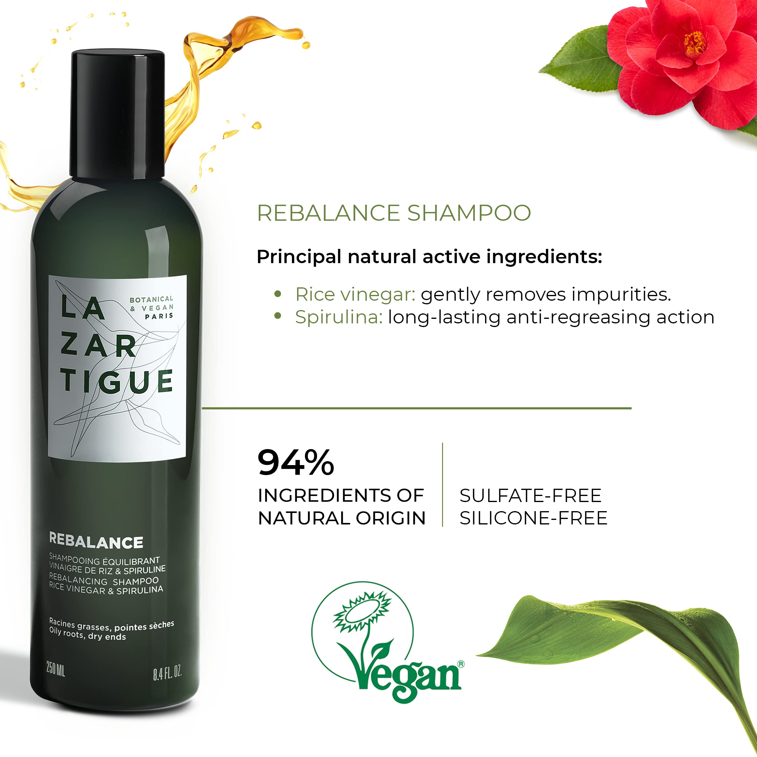 Foto 5 pulgar | Champú Lazartigue Rebalance Con Vinagre De Arroz Y Espirulina 250 Ml - Venta Internacional.