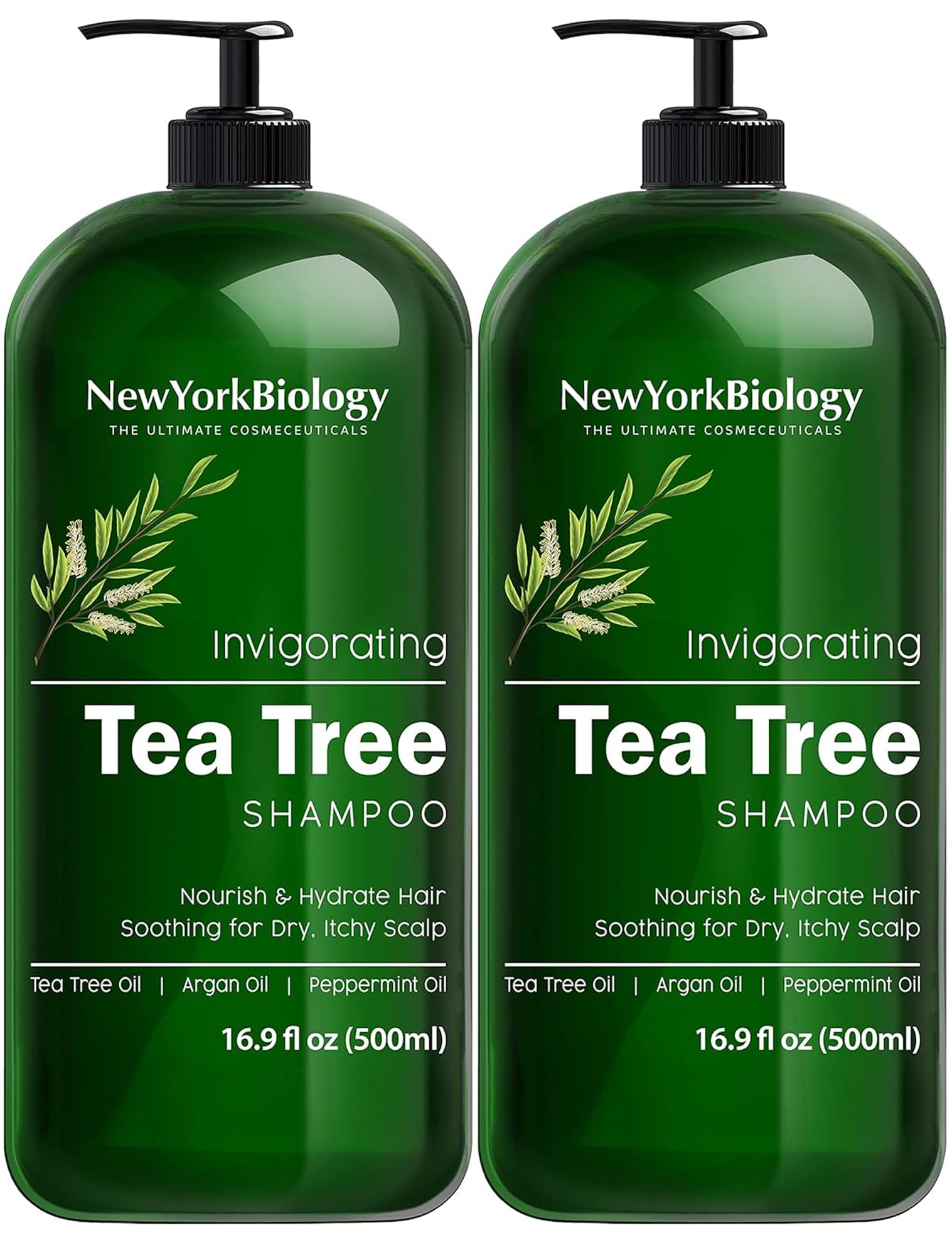 Champú New York Biology Tea Tree 500 Ml Para Aliviar La Caspa X2 - Venta Internacional.