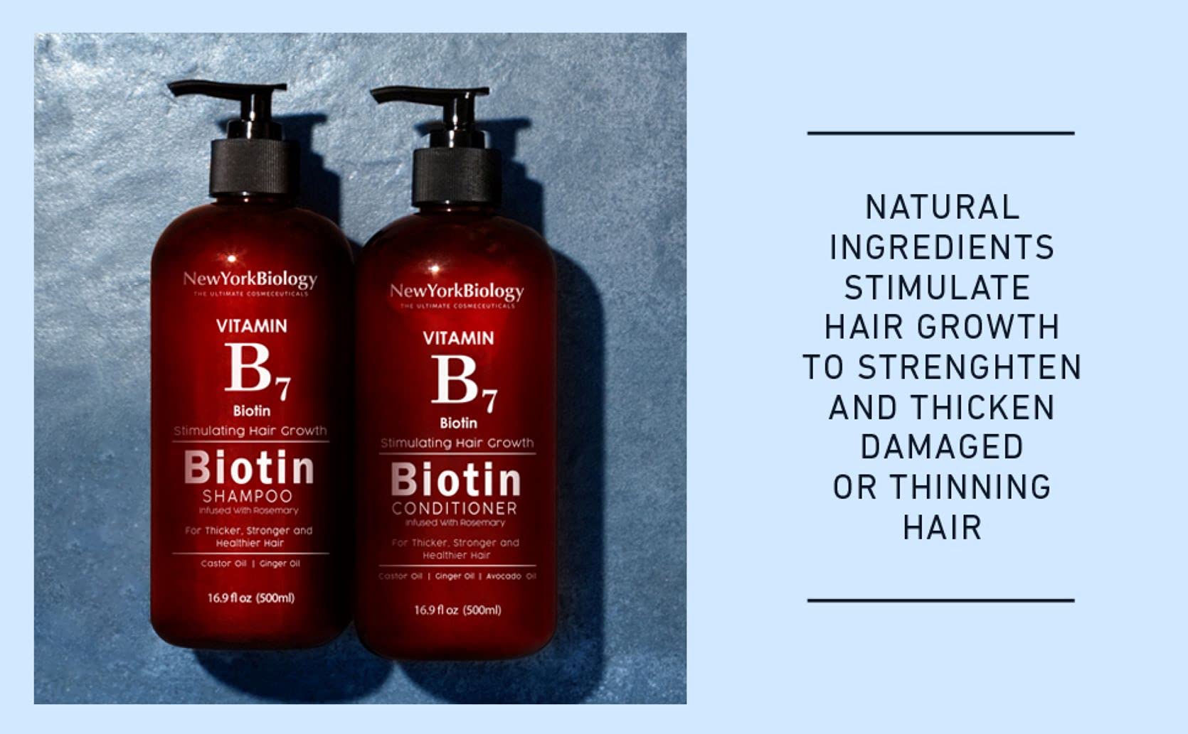 Foto 3 pulgar | Champú New York Biology Biotina Para El Crecimiento Del Cabello, 500 Ml - Venta Internacional.