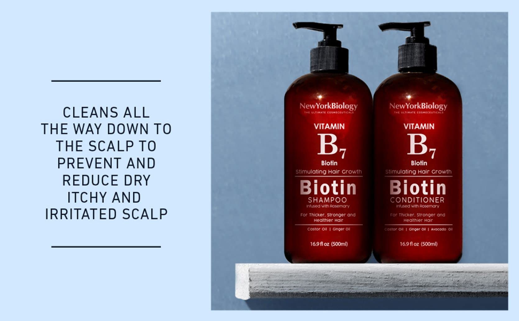 Foto 4 pulgar | Champú New York Biology Biotina Para El Crecimiento Del Cabello, 500 Ml - Venta Internacional.