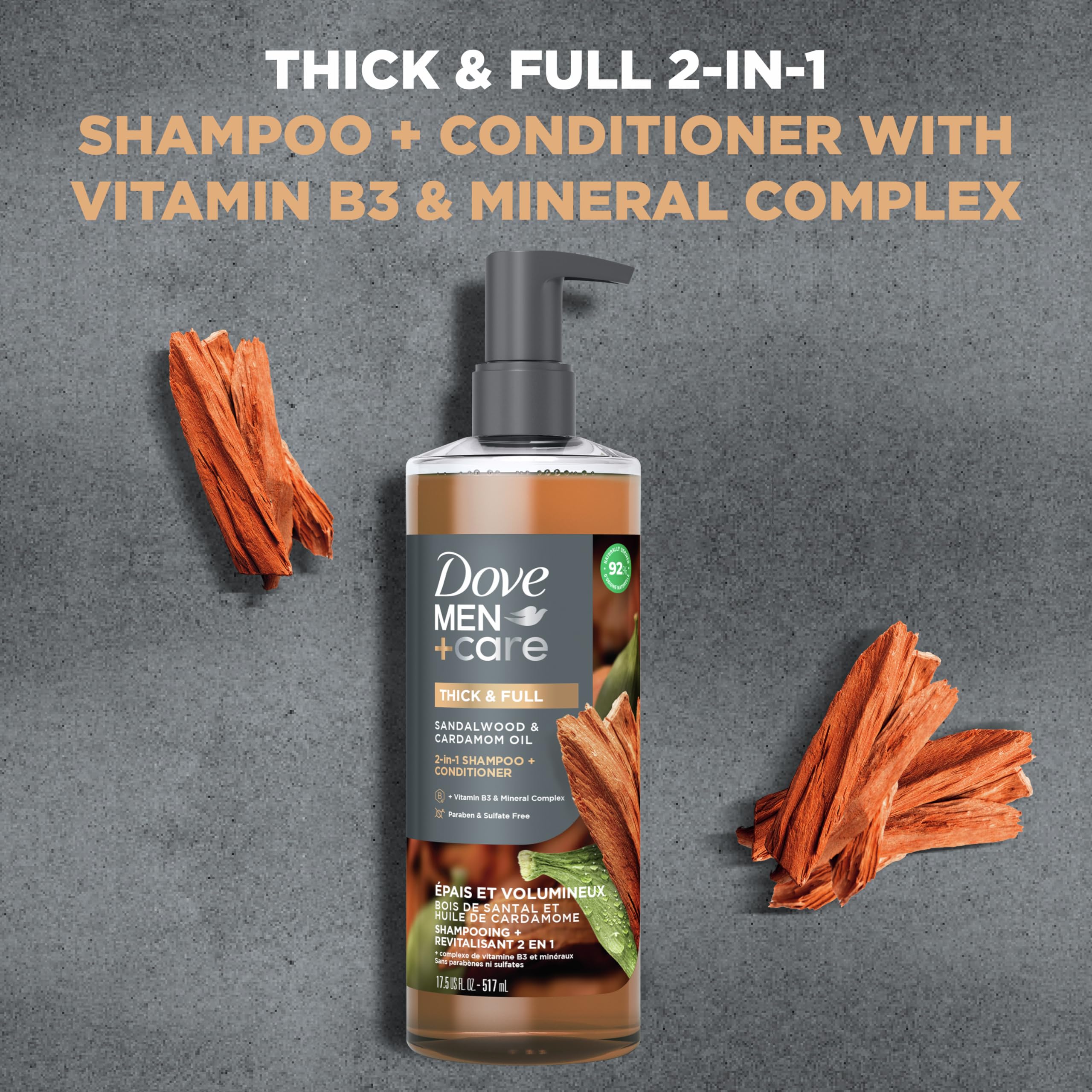 Foto 3 pulgar | Champú Y Acondicionador Dove Men+care Sandalwood 500 Ml - Venta Internacional.