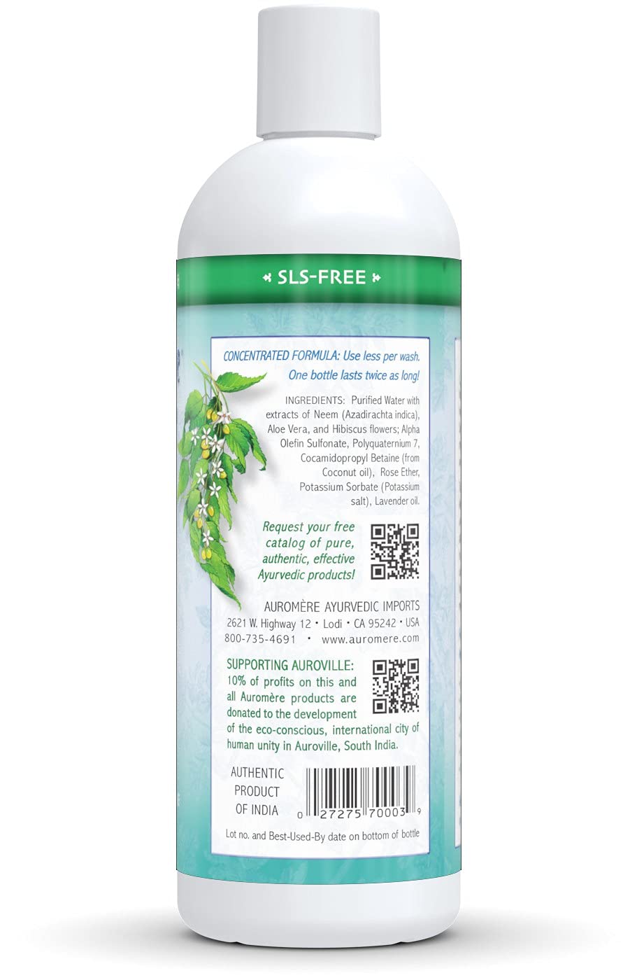 Foto 4 pulgar | Champú Auromere, Aloe Vera, Neem, Vegano, Crueldad, Sin Ogm, 480 Ml - Venta Internacional.