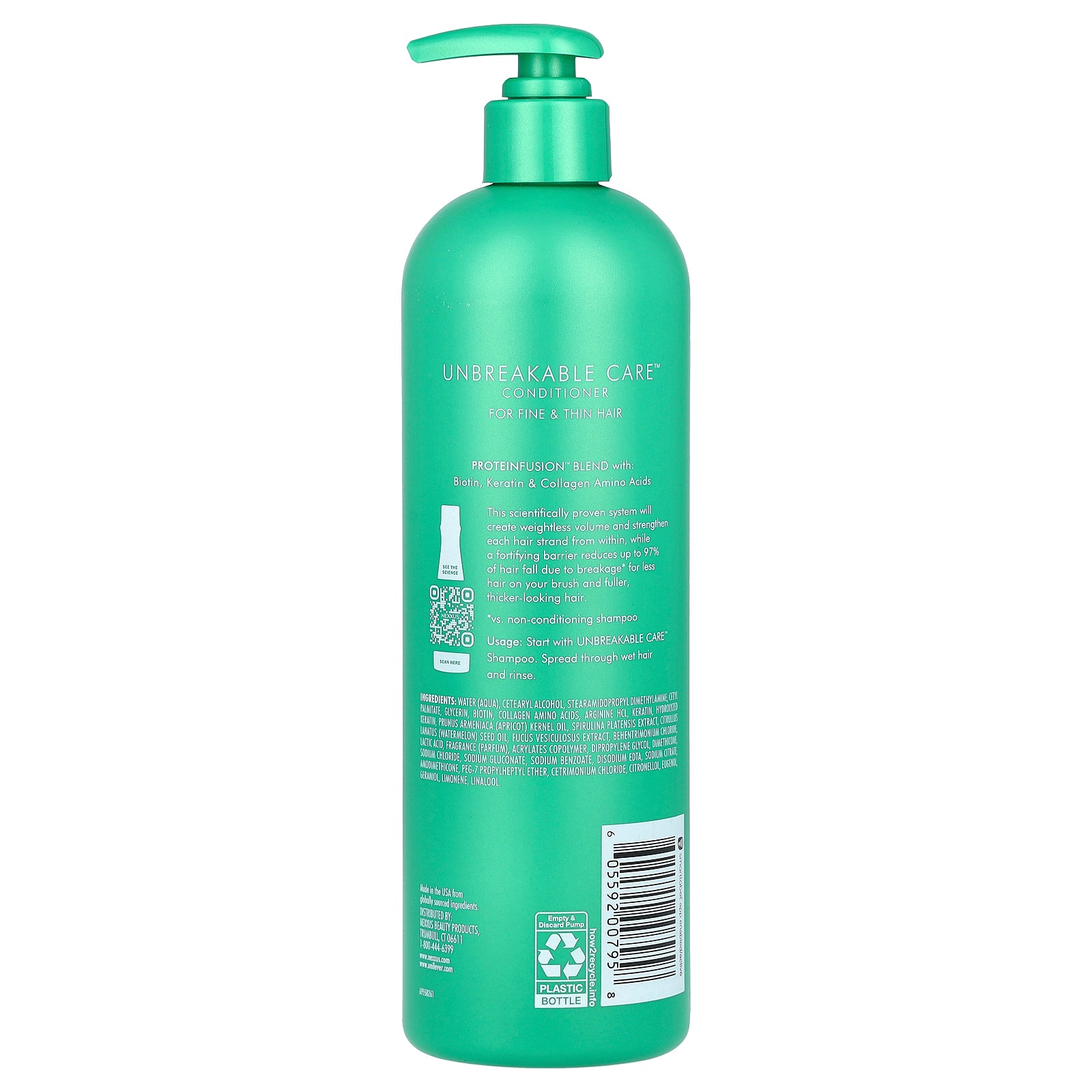 Foto 3 pulgar | Acondicionador Nexxus Unbreakable Care, Espesante, 488 Ml, Para Cabello Fino - Venta Internacional.