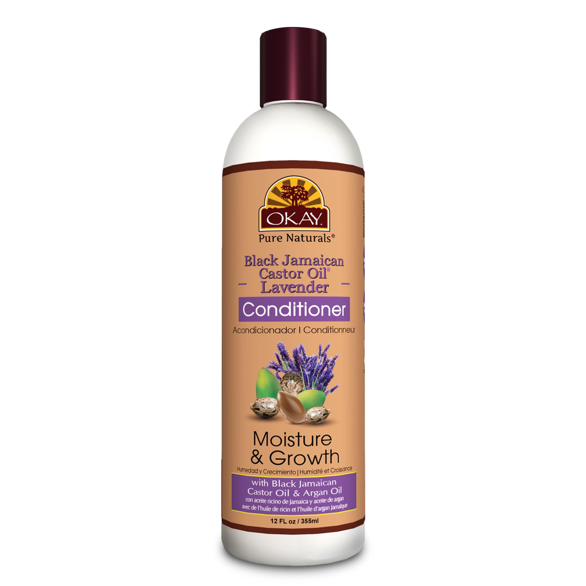 Acondicionador Okay Black Con Aceite De Ricino Jamaicano Y Lavanda 355 Ml - Venta Internacional.