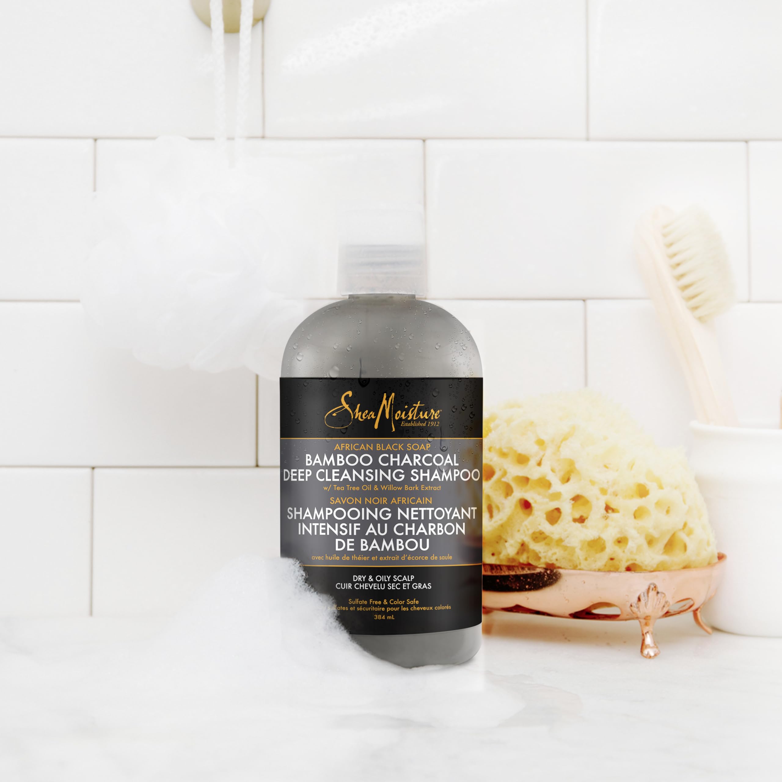 Foto 6 pulgar | Shampoo Sheamoisture, Jabón Negro Africano, Carbón De Bambú, 384 Ml - Venta Internacional.