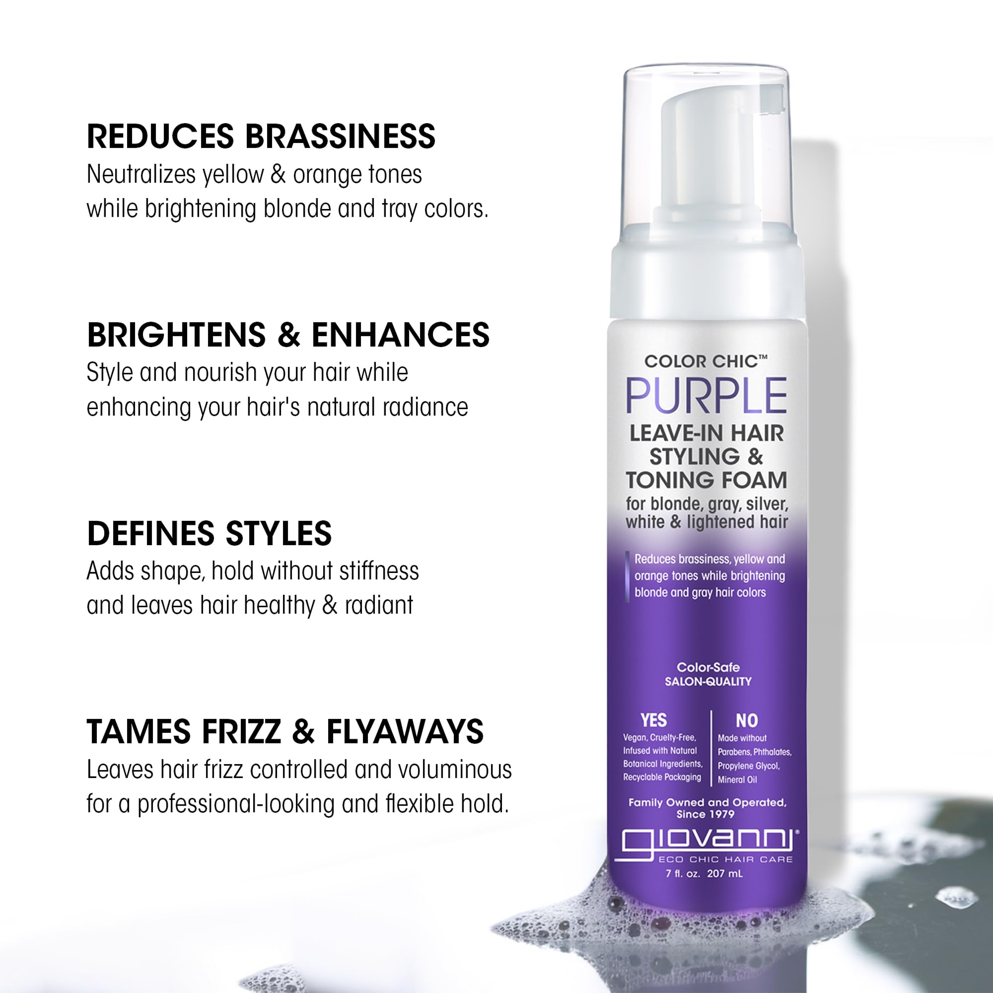 Foto 3 pulgar | Espuma Para Peinar Y Tonificar El Cabello Giovanni Color Chic Purple 200 Ml - Venta Internacional.