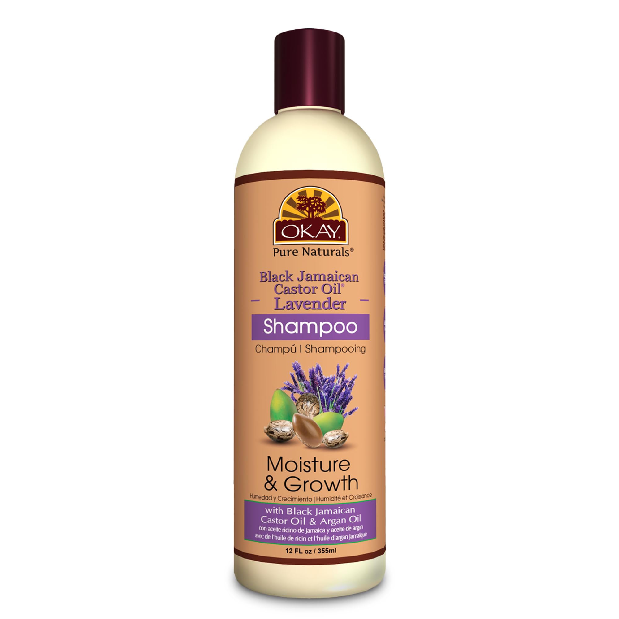 Shampoo Okay Black Con Aceite De Ricino Jamaicano Y Lavanda 355 Ml - Venta Internacional.