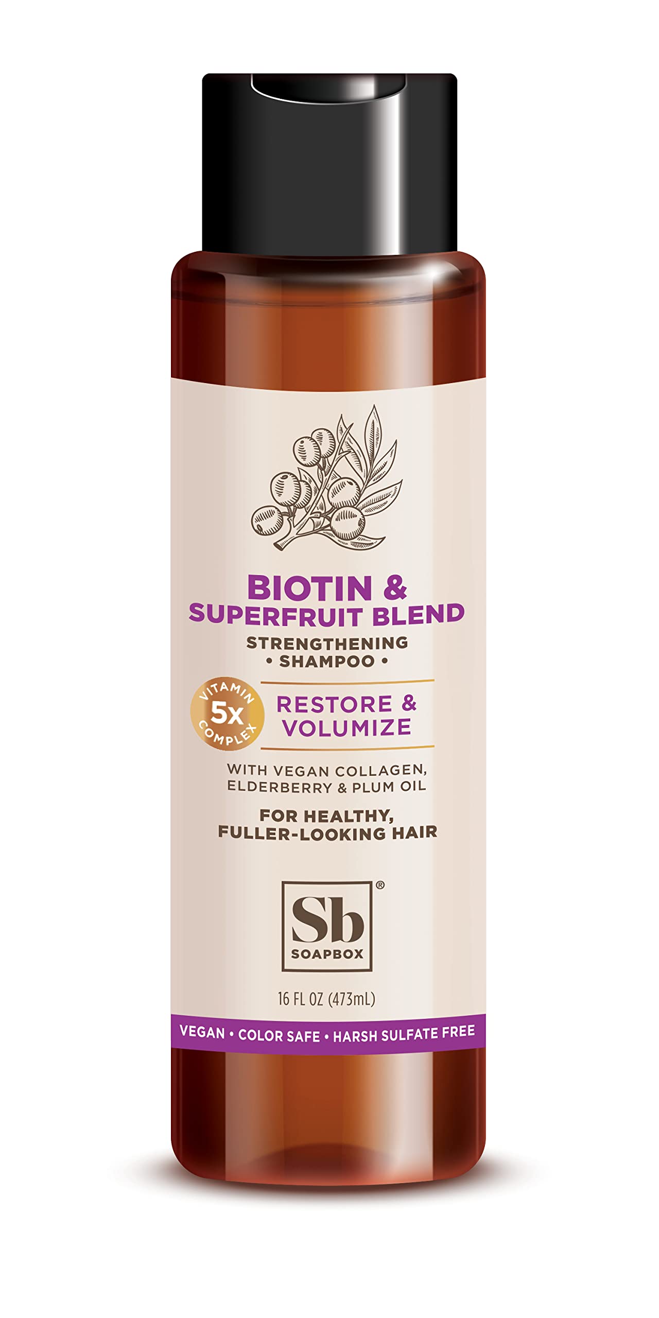Champú Soapbox, Jabón Voluminizador Con Biotina Superfruit, 473 Ml - Venta Internacional.