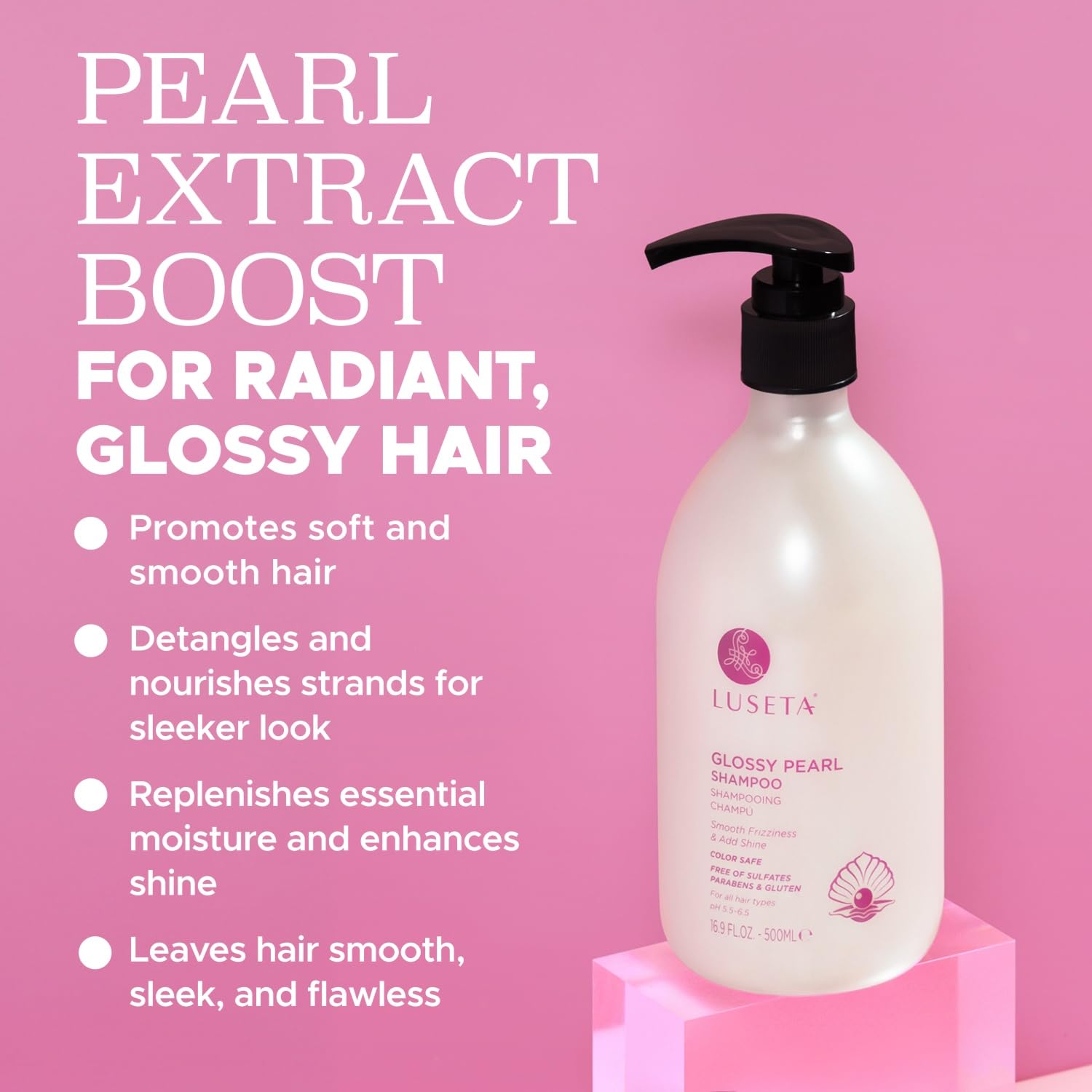Foto 3 pulgar | Champú Luseta Glossy Pearl  Suavizante Y Nutritivo  500 Ml - Venta Internacional.