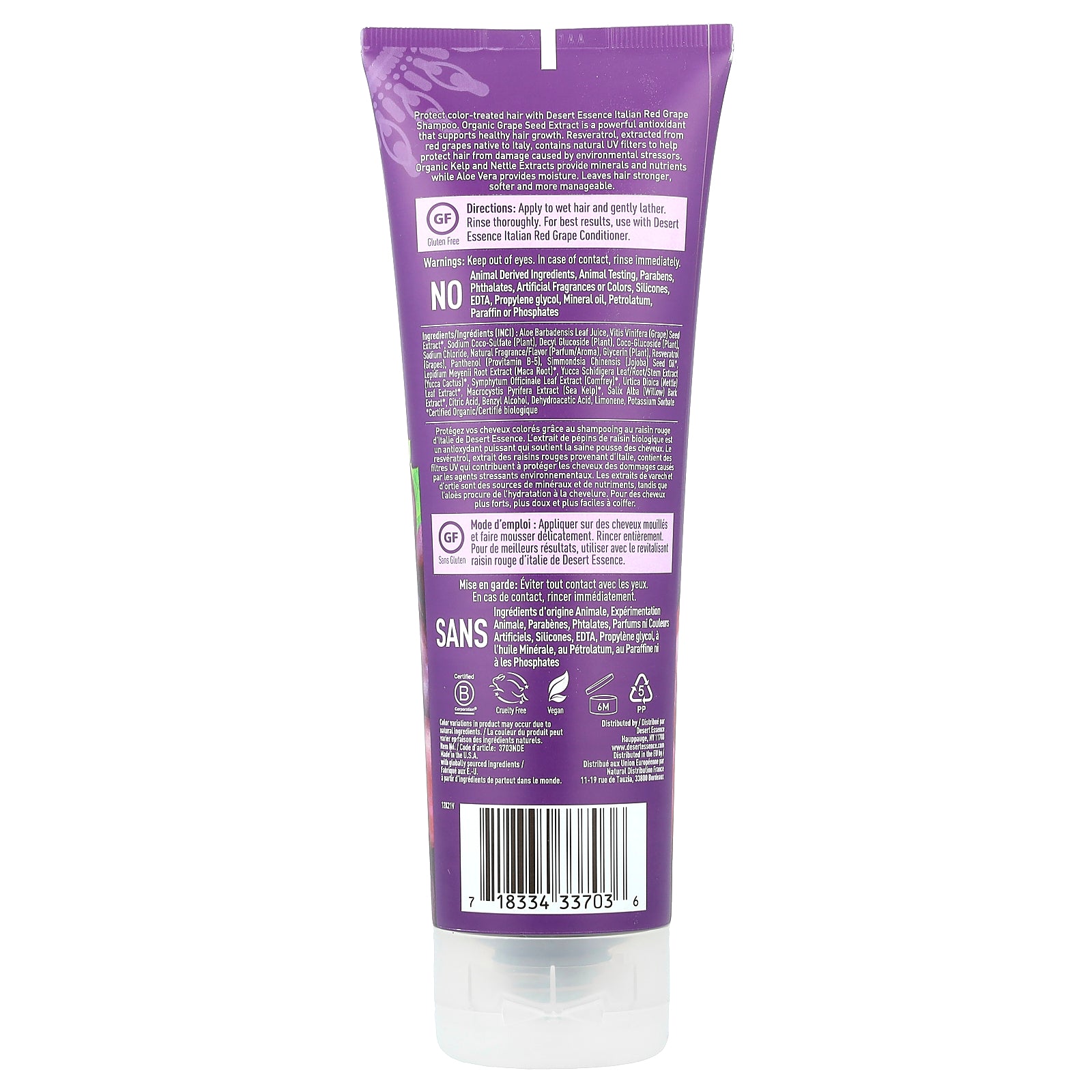 Foto 3 pulgar | Champú Desert Essence Italian Red Uve 237ml - Venta Internacional.