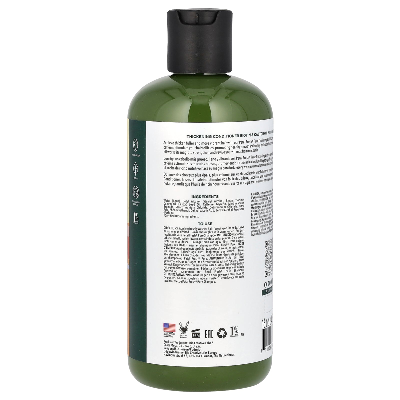 Foto 3 pulgar | Acondicionador Petal Fresh  Puro  Espesante  Biotina Y Aceite De Ricino  475 Ml - Venta Internacional.