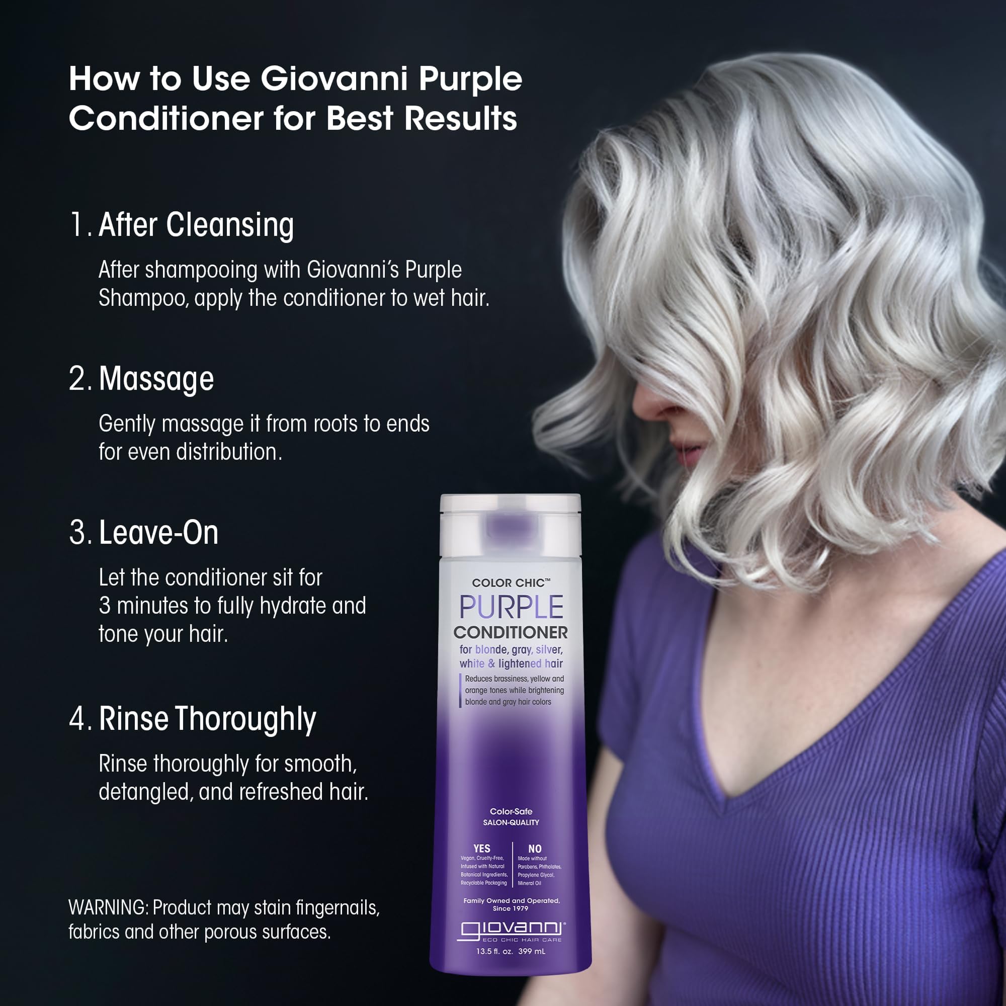 Foto 7 pulgar | Acondicionador Giovanni Color Chic Purple 400 Ml Para Cabello Rubio - Venta Internacional.