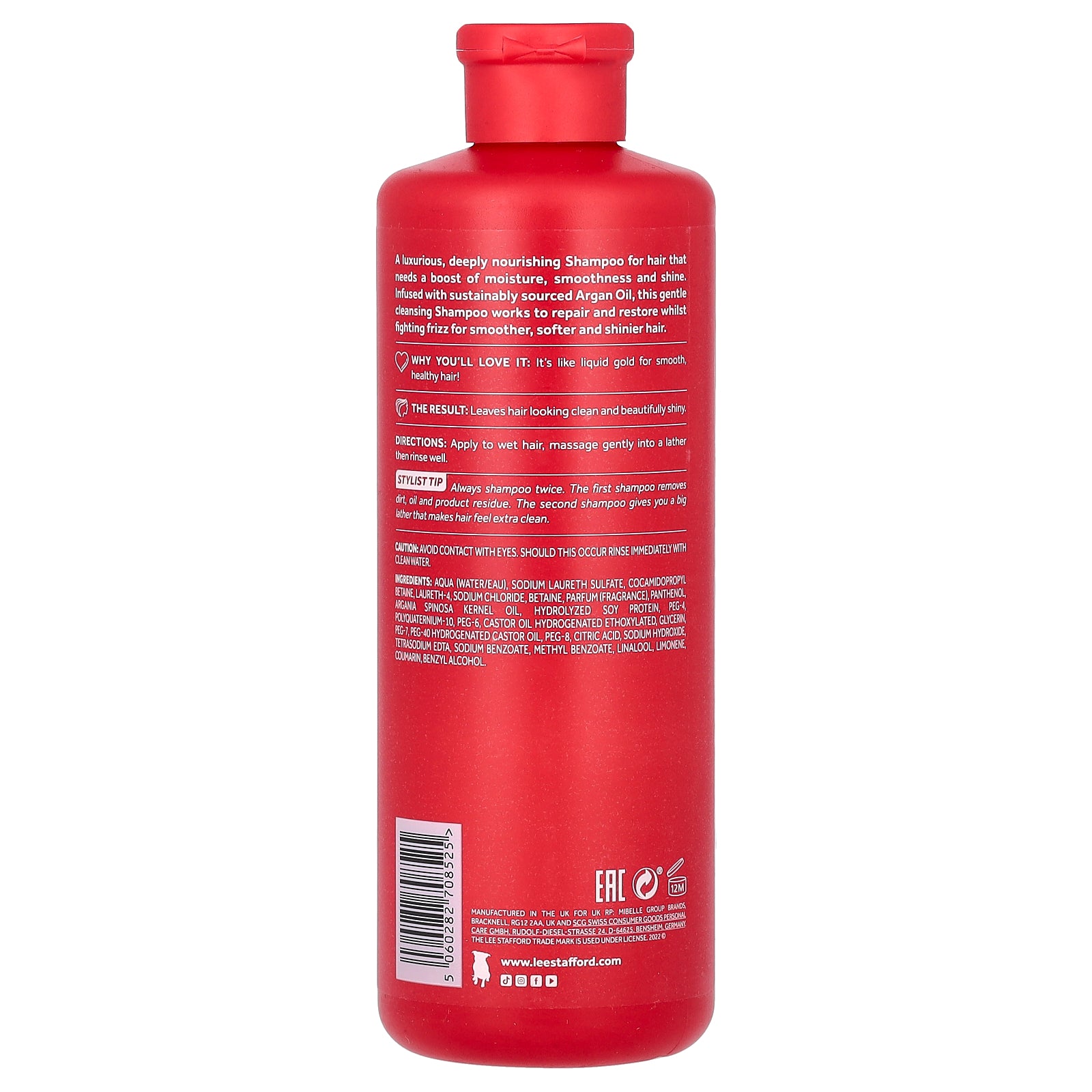 Foto 3 pulgar | Champú Lee Stafford Con Aceite De Argán Nutritivo  500 Ml  Para Cabello Seco - Venta Internacional.