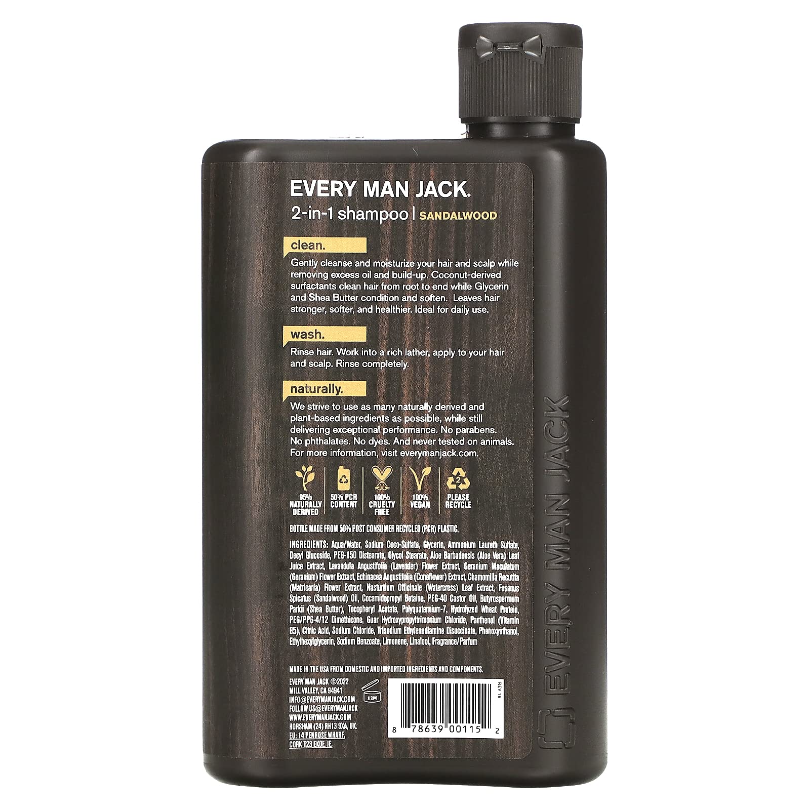 Foto 3 pulgar | Champú+acondicionador Every Man Jack Daily Sandalwood 400 Ml - Venta Internacional.