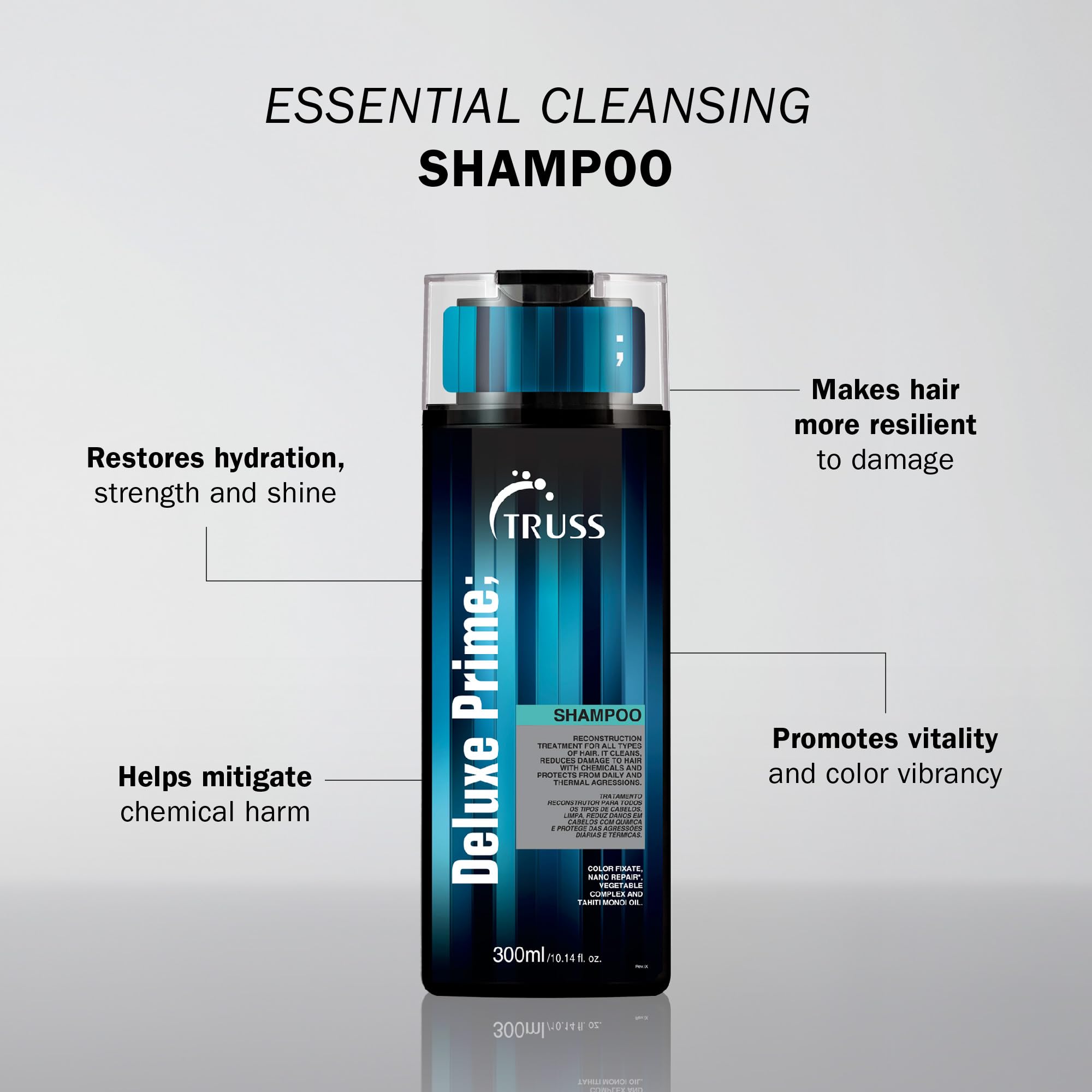 Foto 3 pulgar | Champú Truss Deluxe Prime Deep Cleansing 300 Ml Para Cabello Dañado - Venta Internacional.