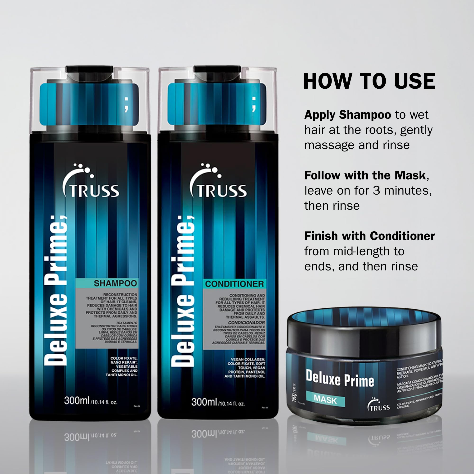 Foto 5 pulgar | Champú Truss Deluxe Prime Deep Cleansing 300 Ml Para Cabello Dañado - Venta Internacional.