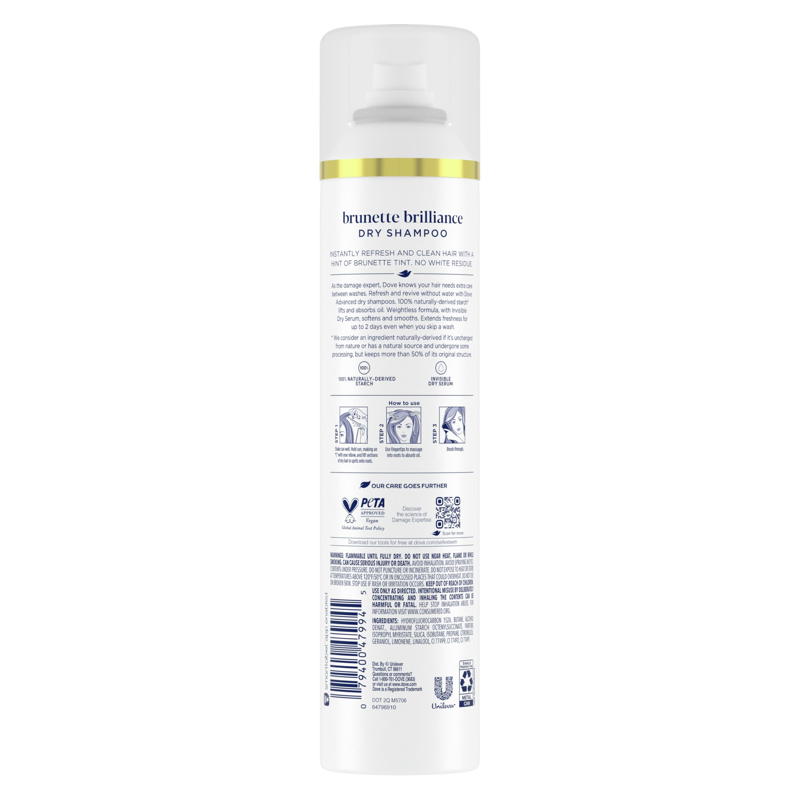 Foto 3 pulgar | Champú Seco Dove Advanced Brunette Brillance 215ml - Venta Internacional.