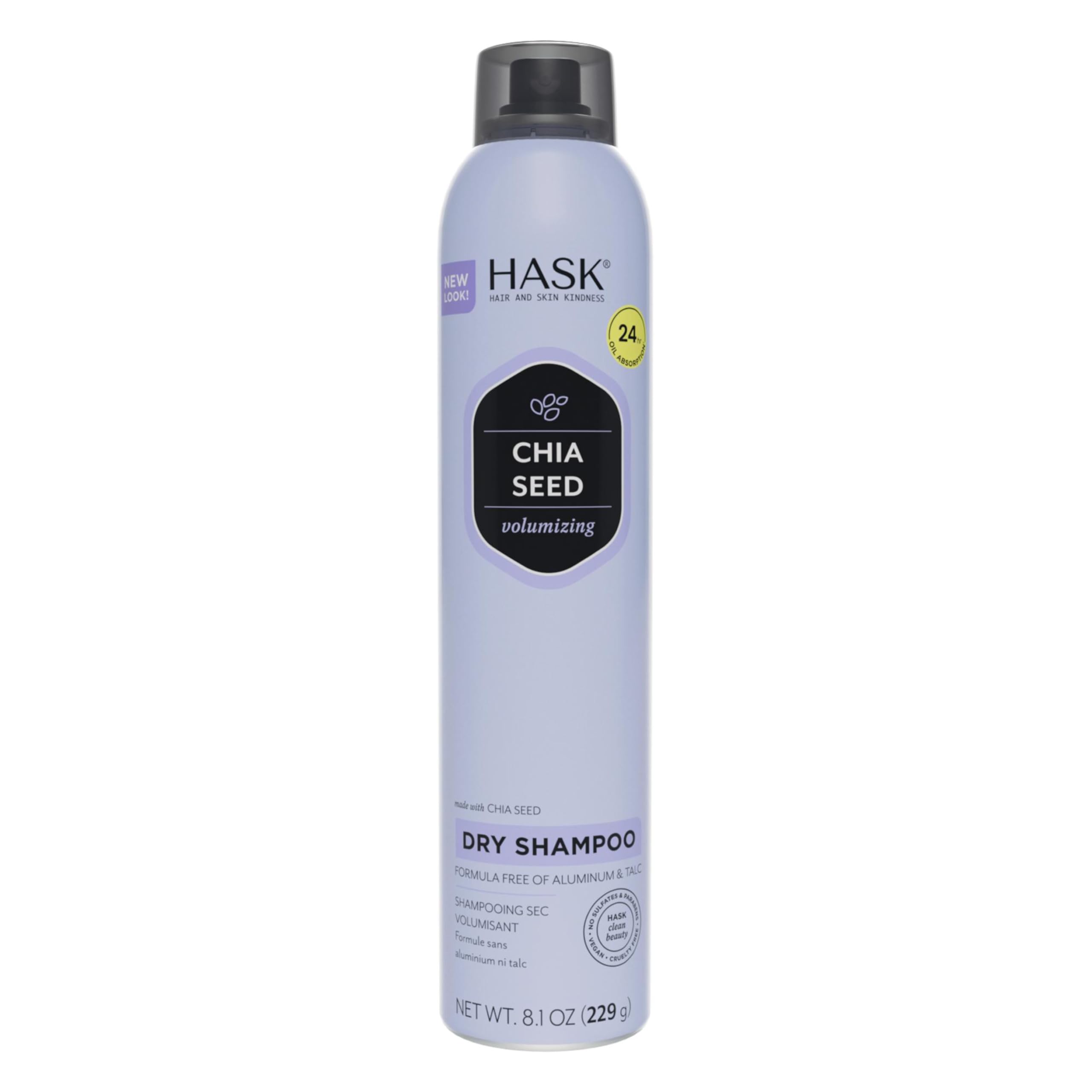 Champú Seco Hask  Voluminizador De Semillas De Chía  240 Ml  Absorbe El Aceite - Venta Internacional.