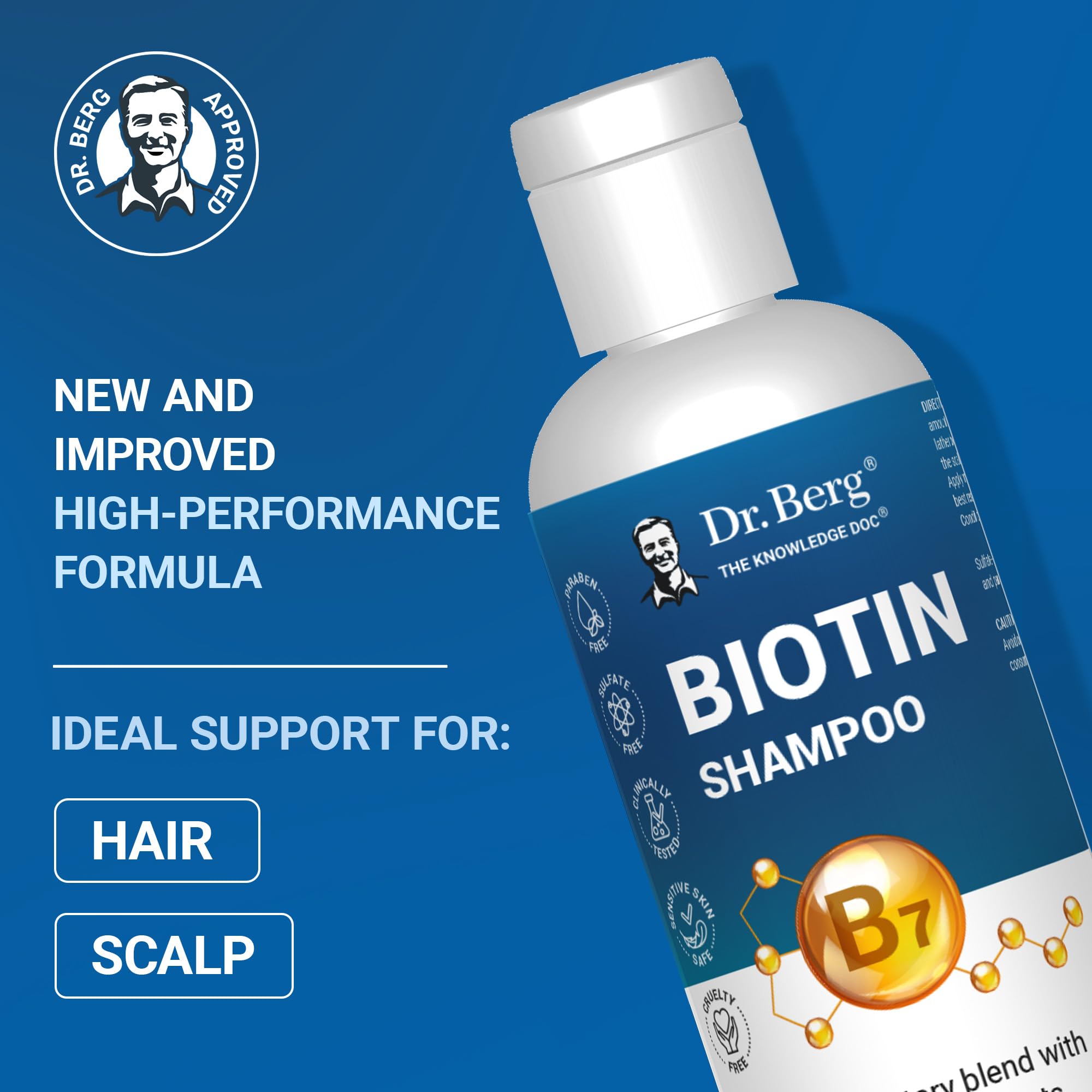 Foto 3 pulgar | Champú Dr. Berg Biotin Para Hombres Y Mujeres  240 Ml  Sin Parabenos - Venta Internacional.