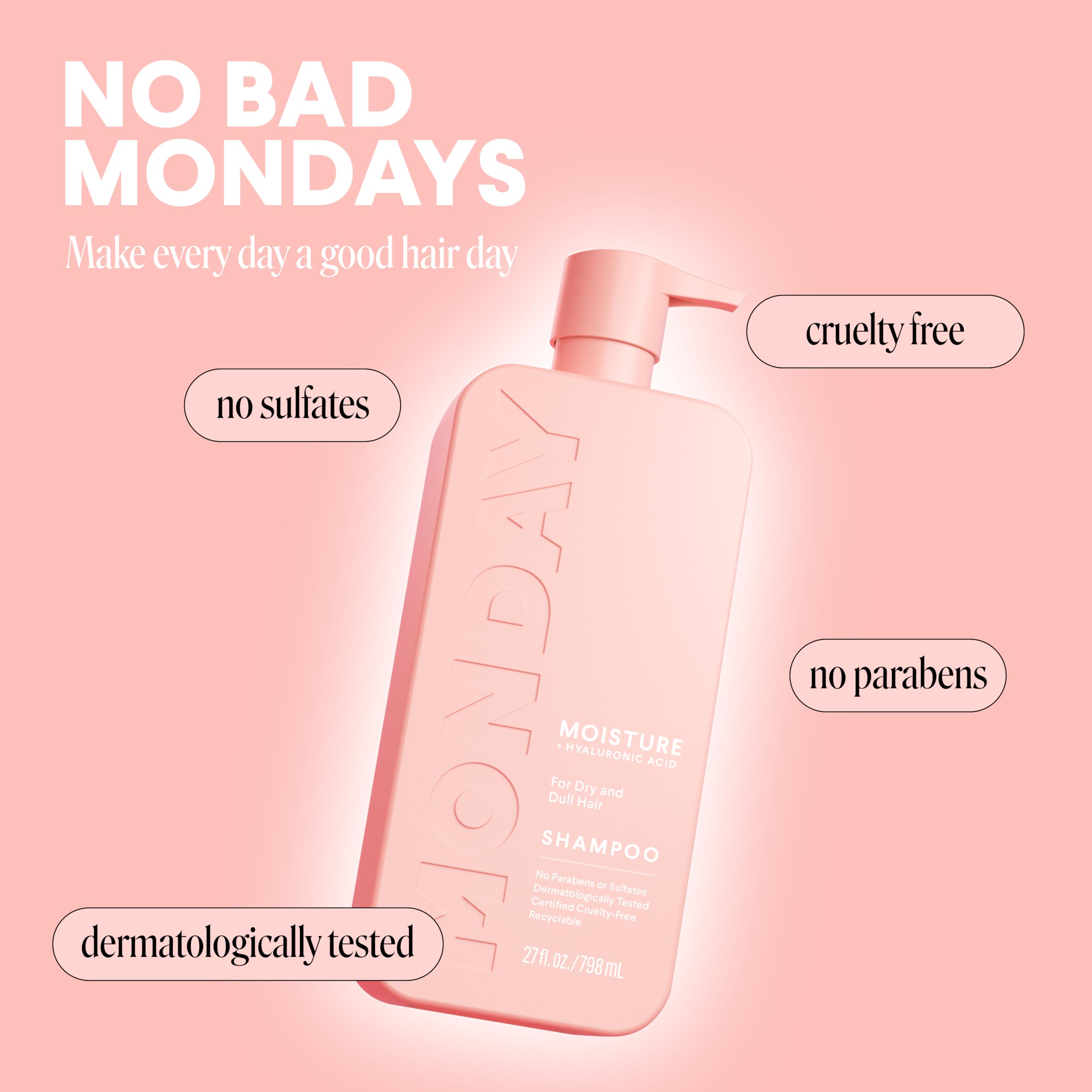 Foto 6 pulgar | Champú Monday Haircare Moisture Con Ácido Hialurónico Y Karité 798 Ml - Venta Internacional.