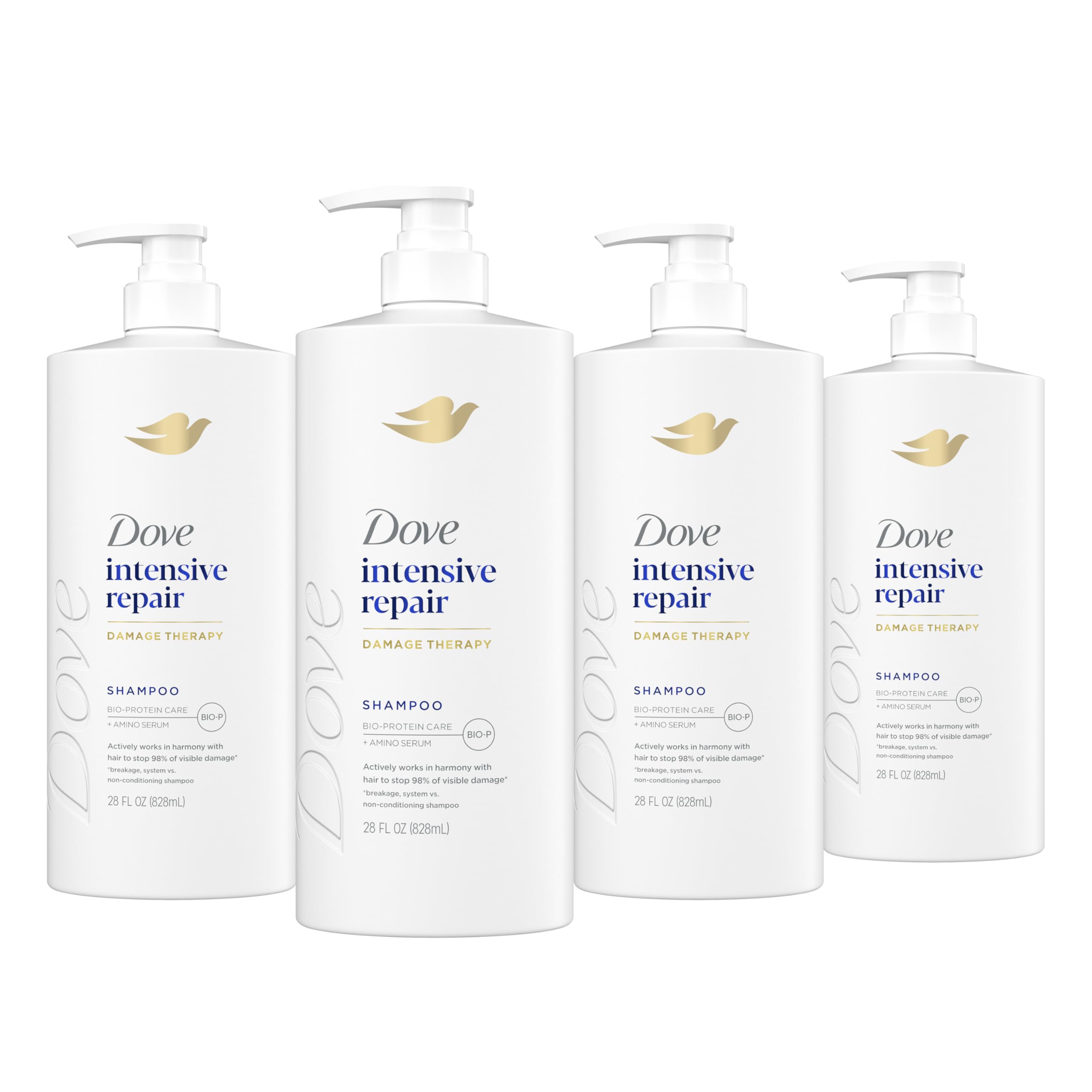 Champú Dove Intensive Repair Para Cabello Dañado  828 Ml  Paquete De 4 - Venta Internacional.