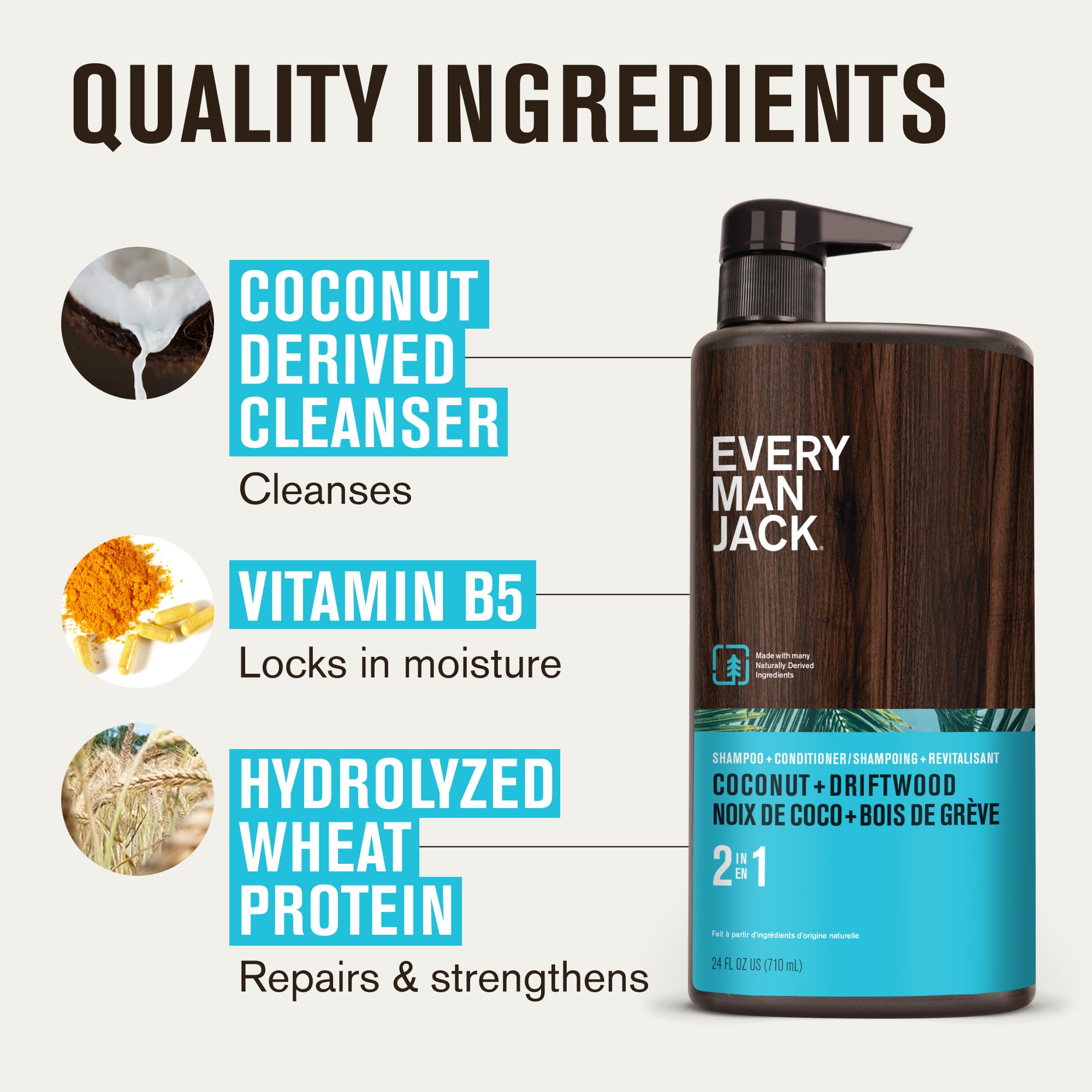 Foto 6 pulgar | Champú Y Acondicionador Every Man Jack Coconut 700 Ml - Venta Internacional.
