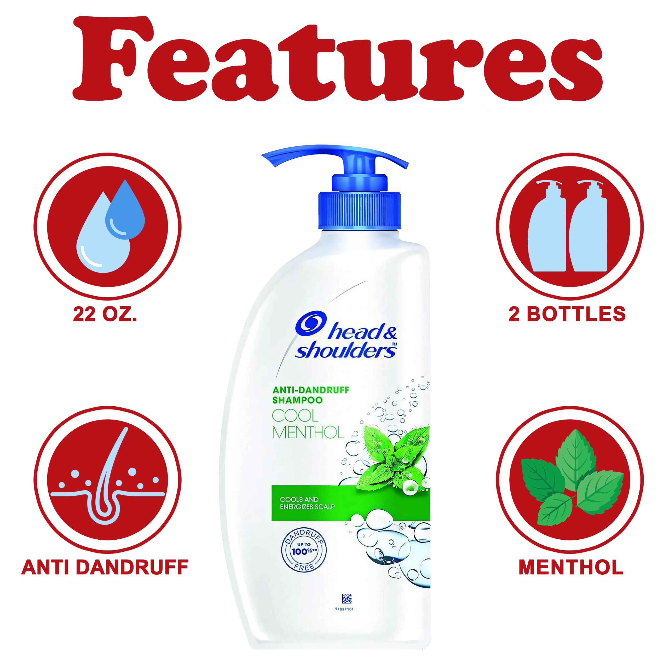 Foto 3 pulgar | Champú Head & Shoulders Anticaspa Cool Menthol 650 Ml X 2 - Venta Internacional.