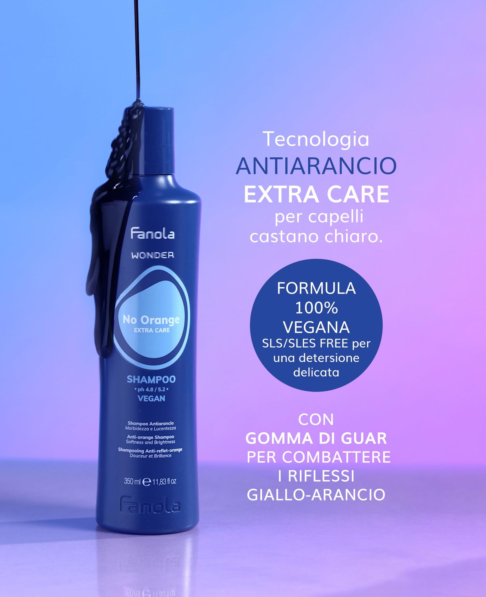 Foto 3 pulgar | Champú Fanola Wonder No Orange Blue 1000 Ml Para Cabello Teñido - Venta Internacional.