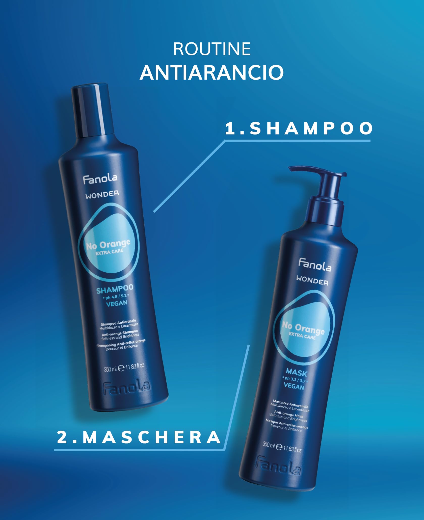 Foto 4 pulgar | Champú Fanola Wonder No Orange Blue 1000 Ml Para Cabello Teñido - Venta Internacional.