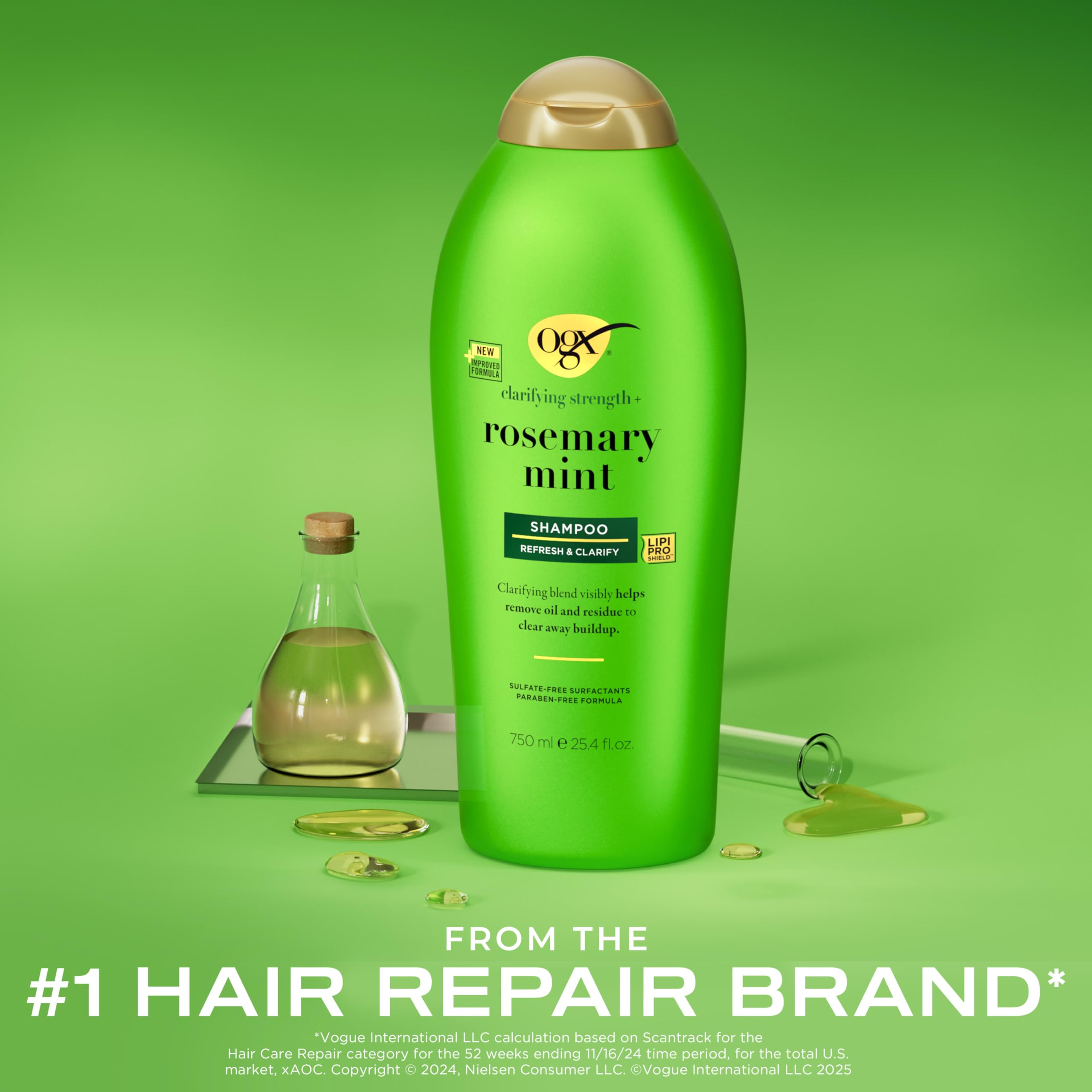 Foto 3 pulgar | Champú Ogx Clarifying Strength + Rosemary Mint 750 Ml - Venta Internacional.