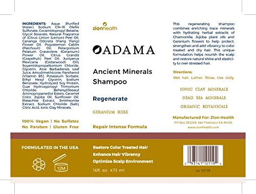 Foto 3 pulgar | Champú Zion Health Adama Regenerate 473 Ml Para Cabello Fino - Venta Internacional.