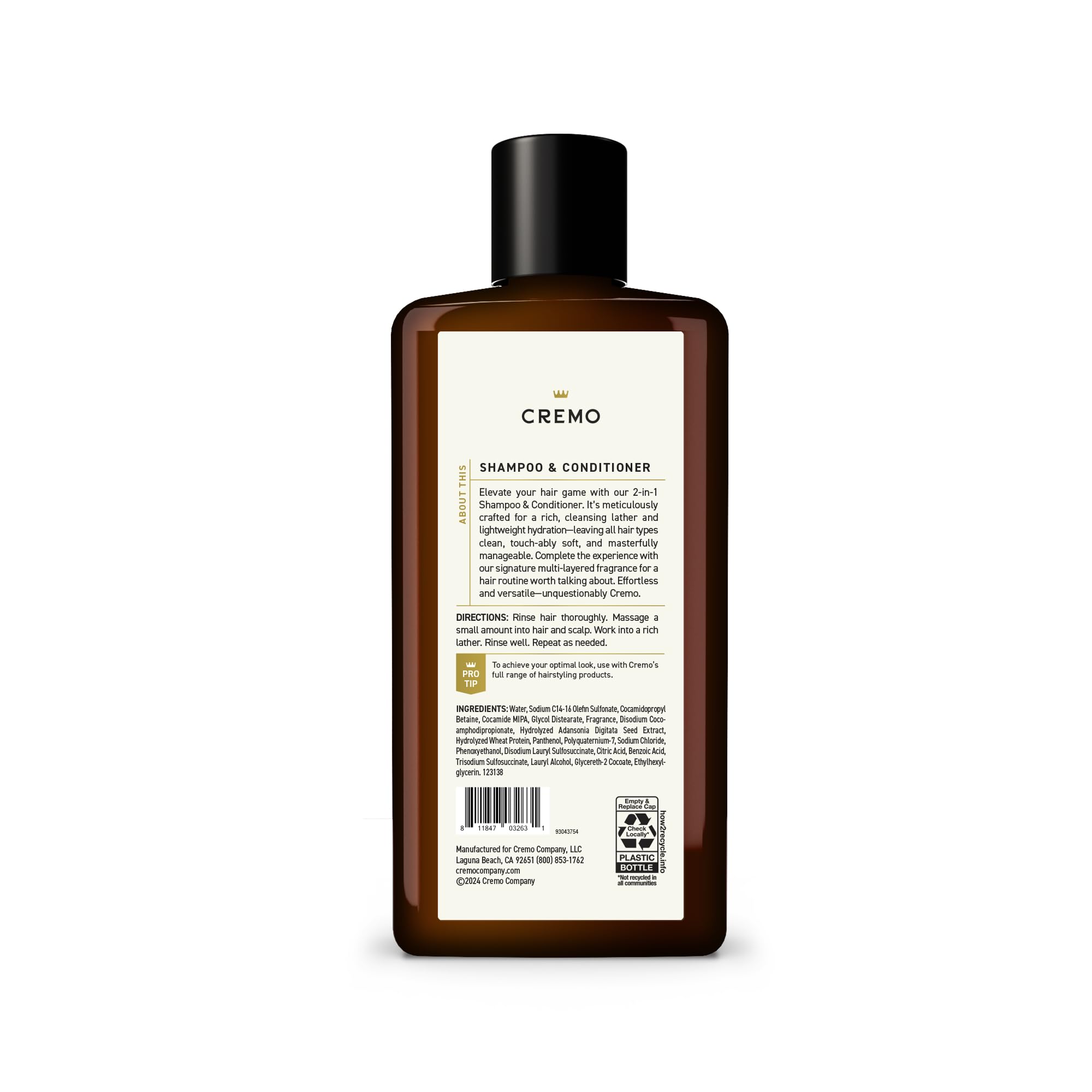 Foto 5 pulgar | Champú Y Acondicionador Cremo Bourbon & Oak 480 Ml Para Hombre - Venta Internacional.