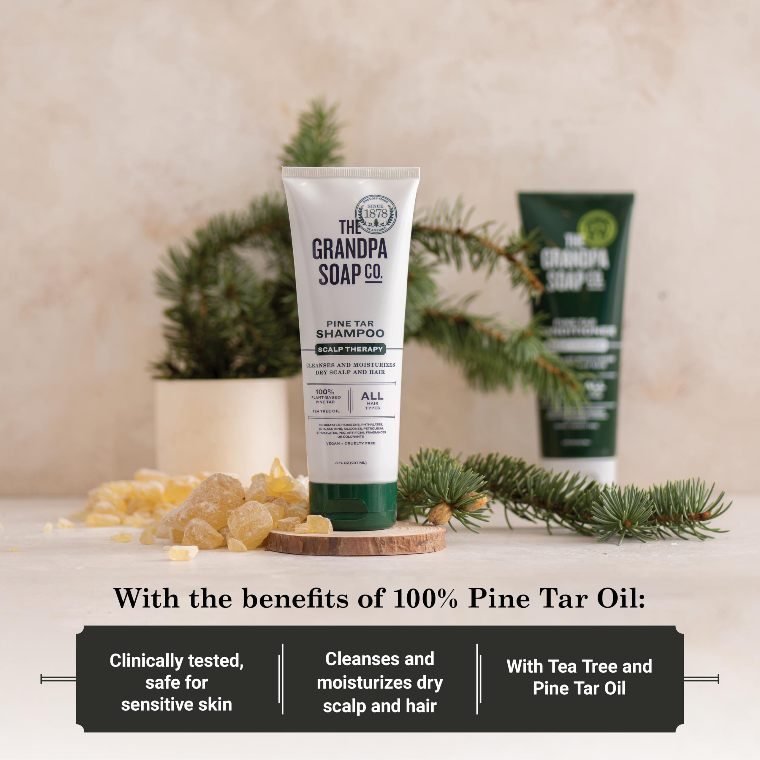 Foto 5 pulgar | Champú The Grandpa Soap Company Pine Tar 240 Ml  Vegano - Venta Internacional.