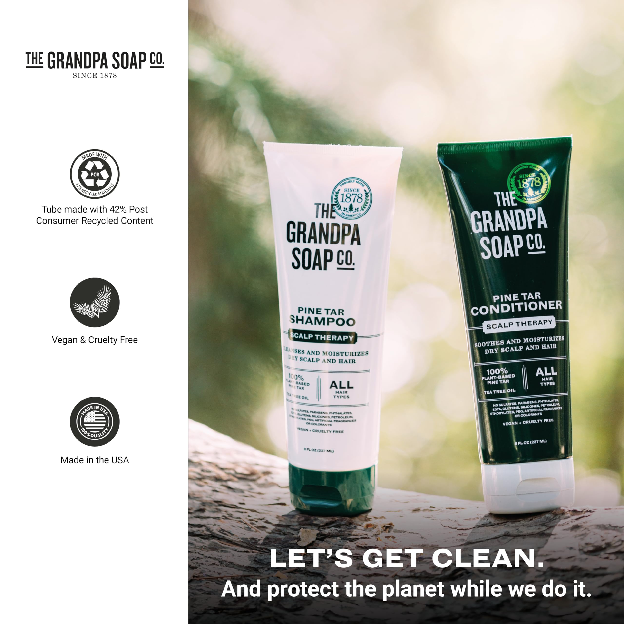 Foto 7 pulgar | Champú The Grandpa Soap Company Pine Tar 240 Ml  Vegano - Venta Internacional.