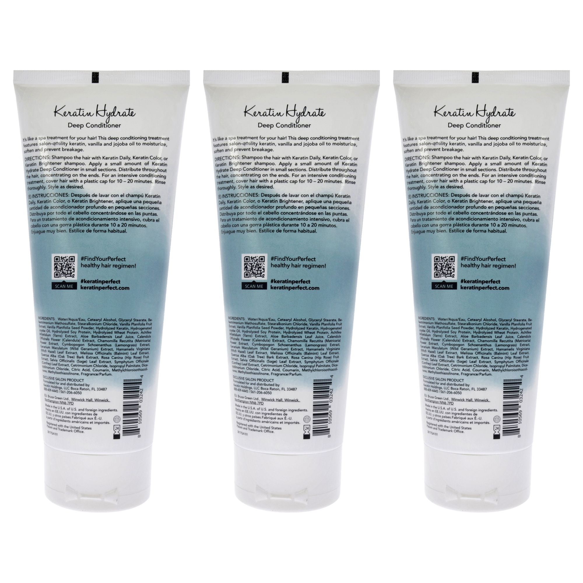Foto 3 pulgar | Acondicionador Profundo Keratin Perfect Keratin Hydrate  Paquete De 3 - Venta Internacional.