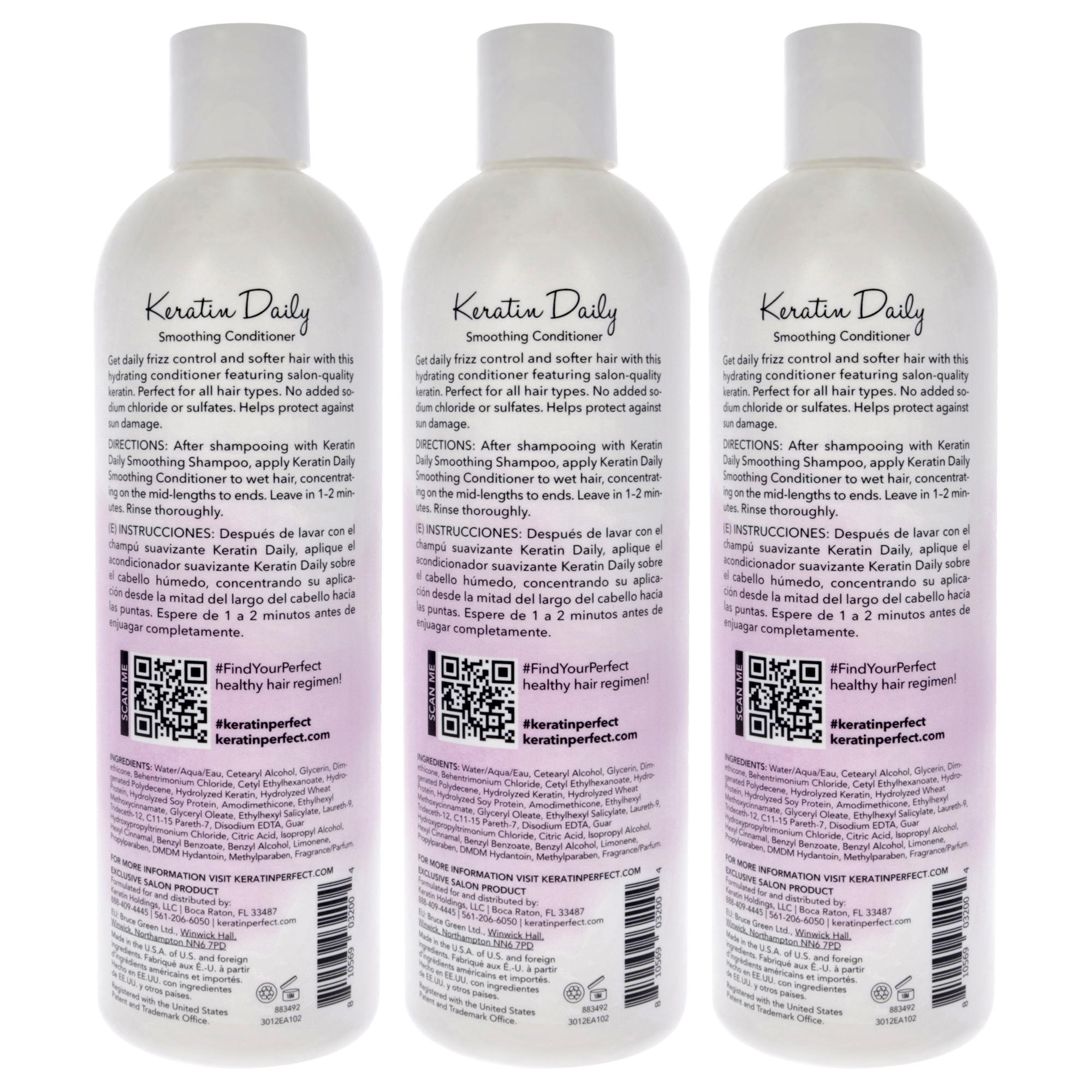 Foto 3 pulgar | Acondicionador Keratin Perfect Keratin  Paquete Diario De 3 - Venta Internacional.