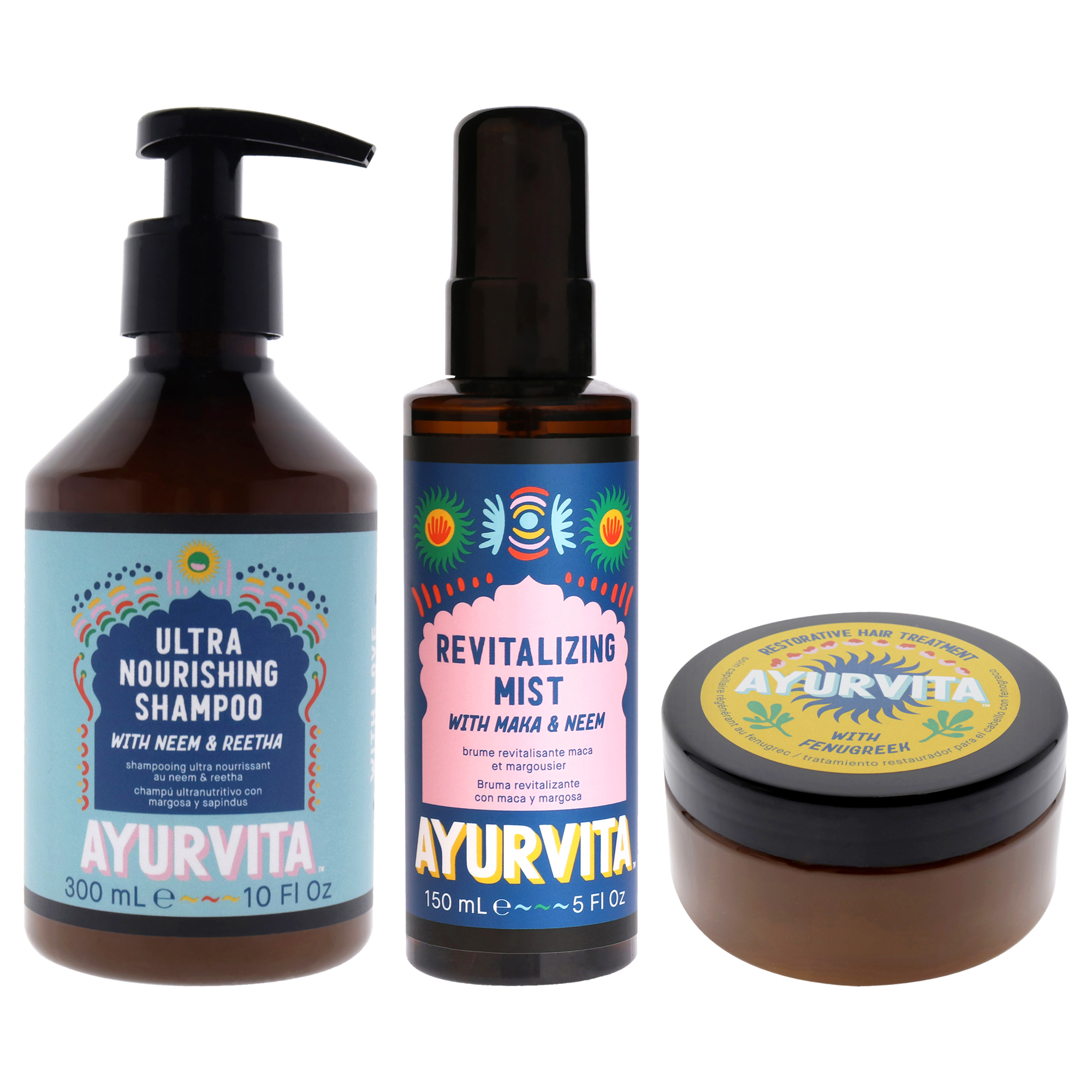Foto 3 pulgar | Tratamiento Capilar Ayurvita Restorative Con Alholva - Neem & Reetha - Venta Internacional.