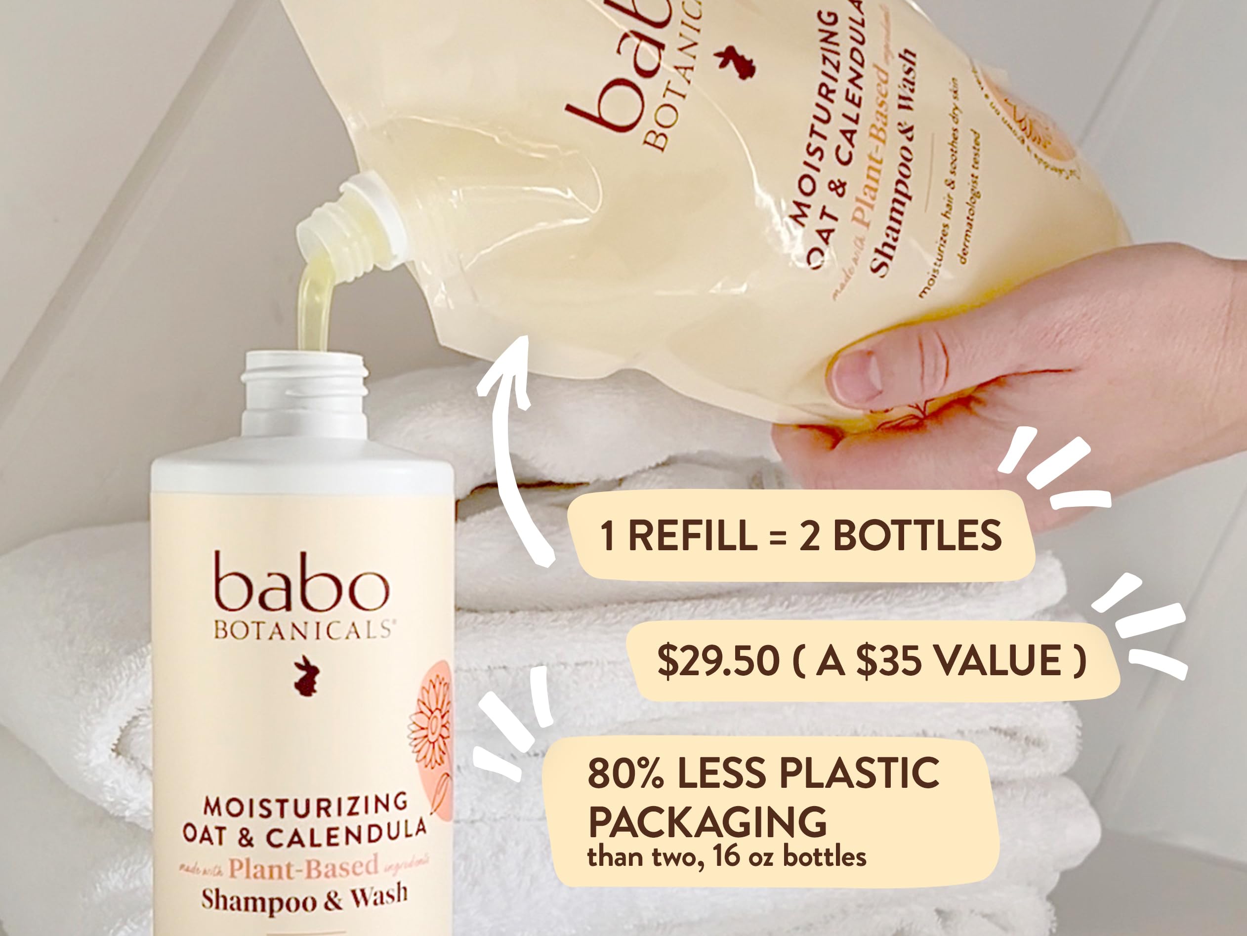 Foto 4 pulgar | Champú Y Jabón Babo Botanicals Hidratantes Con Avena Y Caléndula - Venta Internacional.