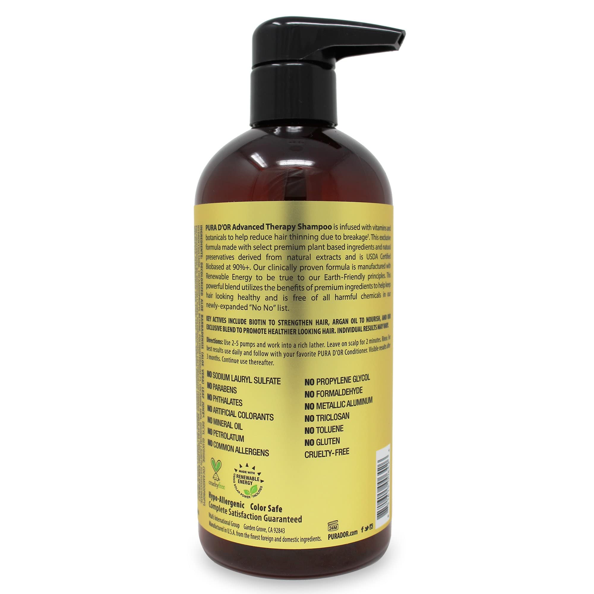 Foto 2 | El Champú Pura D'or Advanced Therapy 473 Ml Reduce La Caída Del Cabello - Venta Internacional.