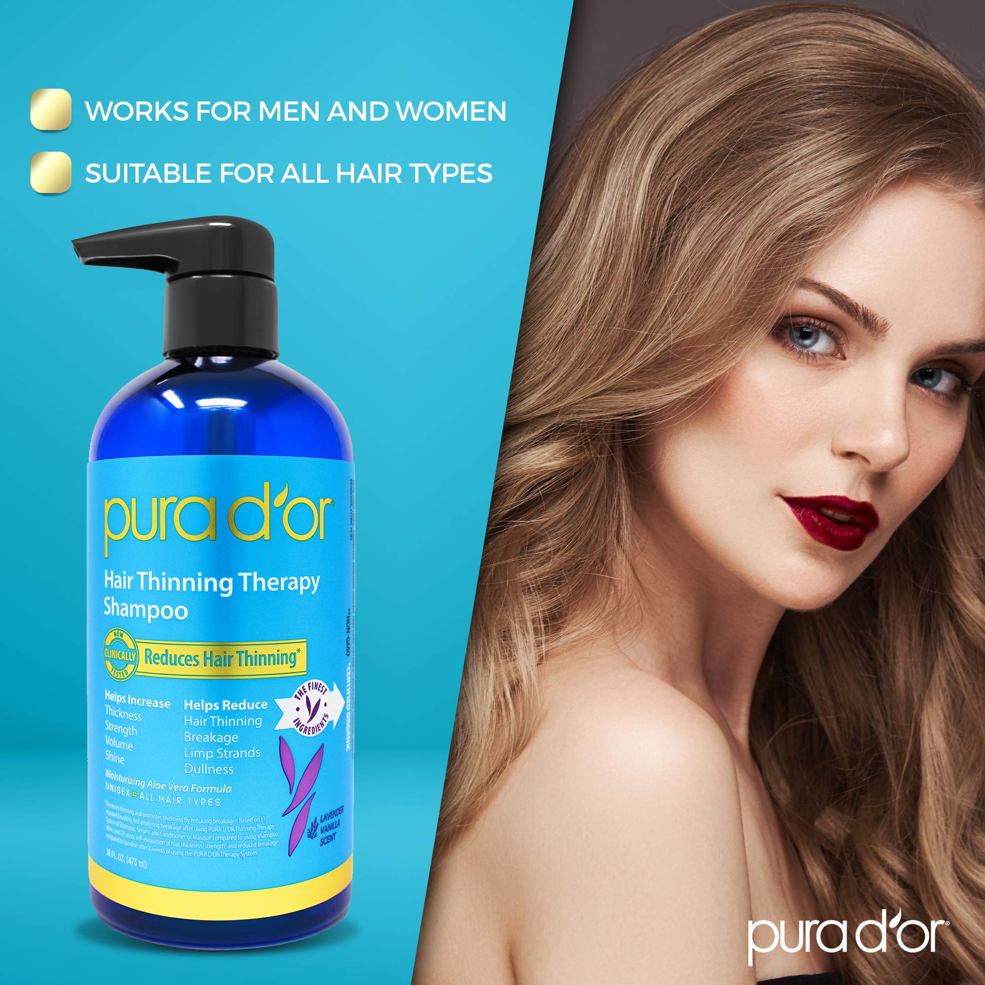 Foto 3 pulgar | Champú Pura D'or Para Adelgazar El Cabello Con Biotina  473 Ml - Venta Internacional.