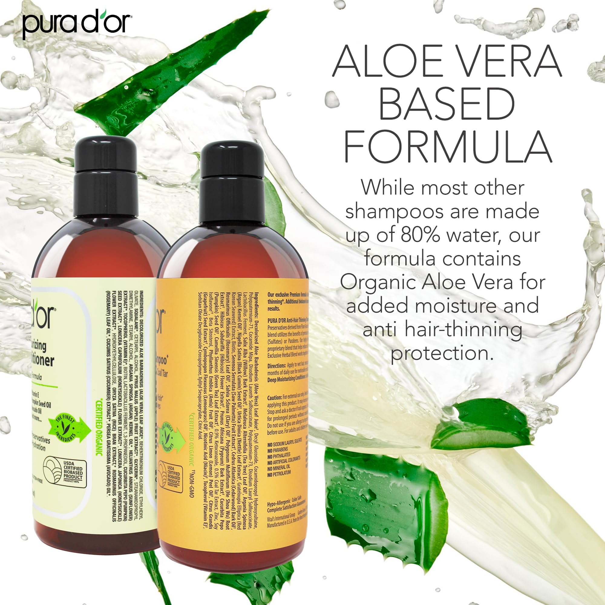 Foto 5 | Set De Champú Y Acondicionador Pura D'or Md Antidiluyente 480 Ml X2 - Venta Internacional.