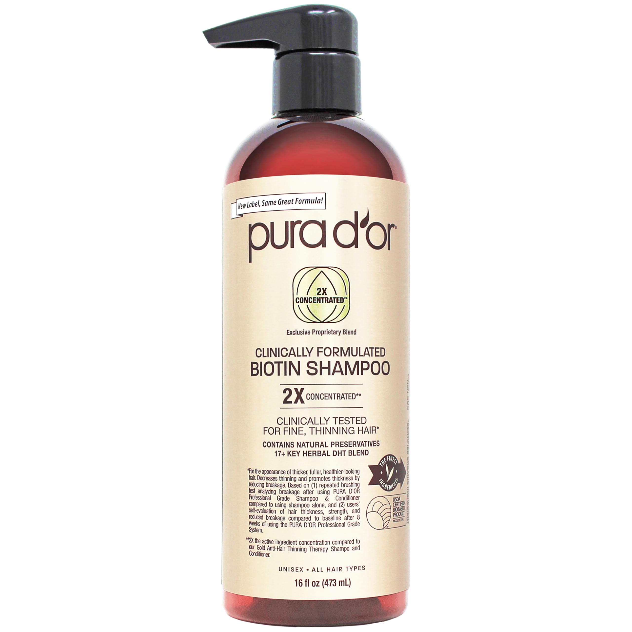 Foto 1 | Champú Pura D'or Con Biotina De Grado Profesional  480 Ml  Antidiluyente - Venta Internacional.