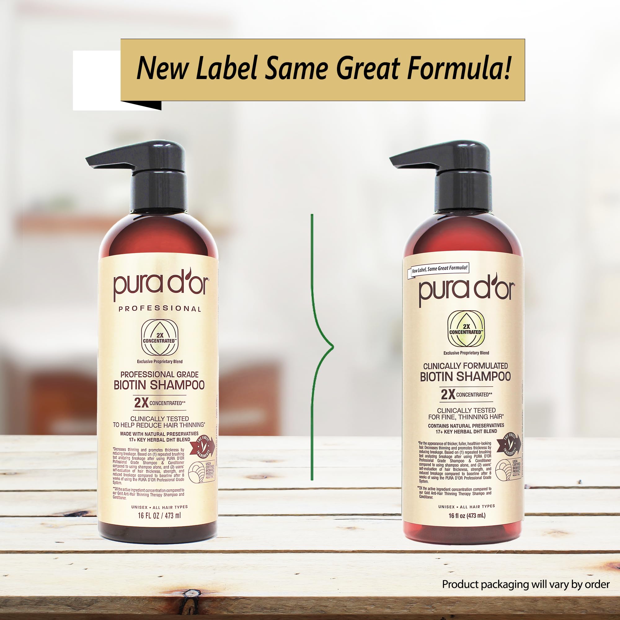 Foto 5 | Champú Pura D'or Con Biotina De Grado Profesional  480 Ml  Antidiluyente - Venta Internacional.