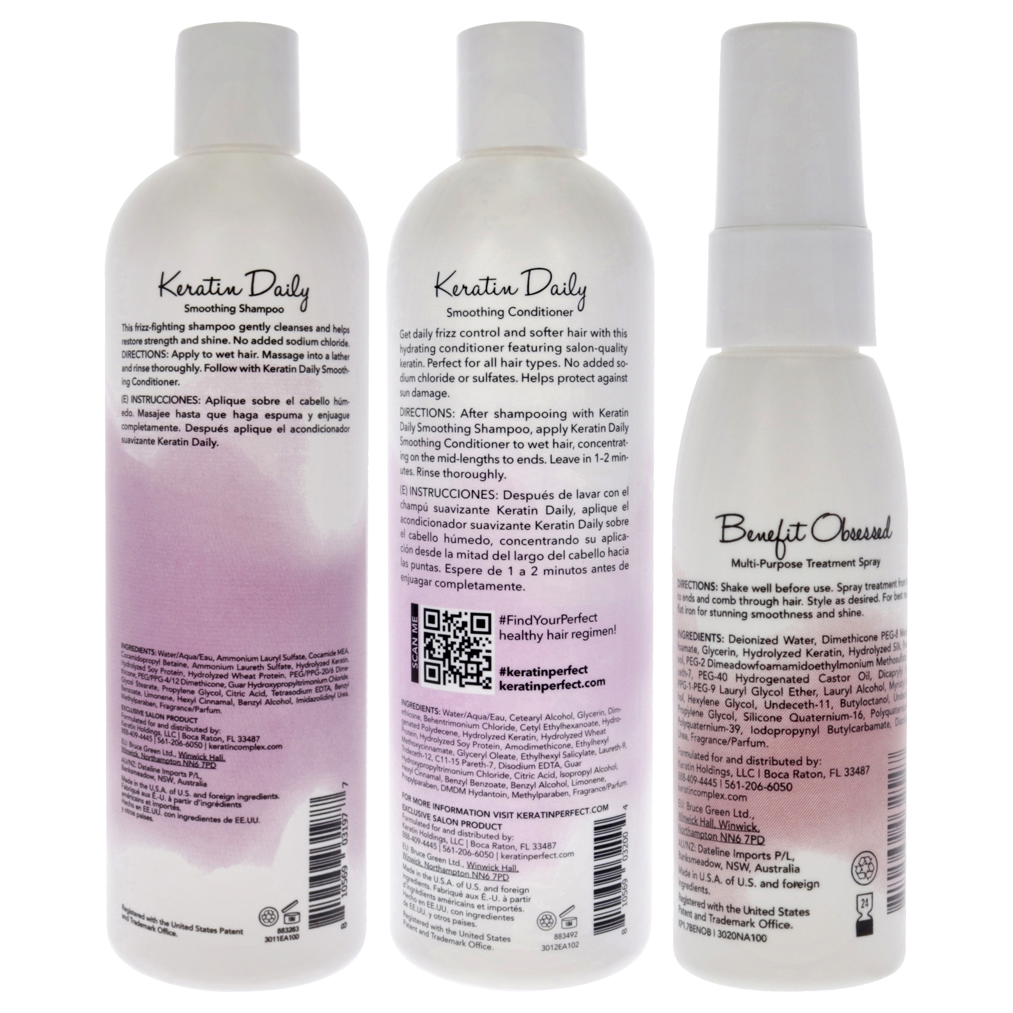 Foto 3 pulgar | Kit Diario De Champú Y Acondicionador Keratin Perfect Keratin  3 Unidades - Venta Internacional.