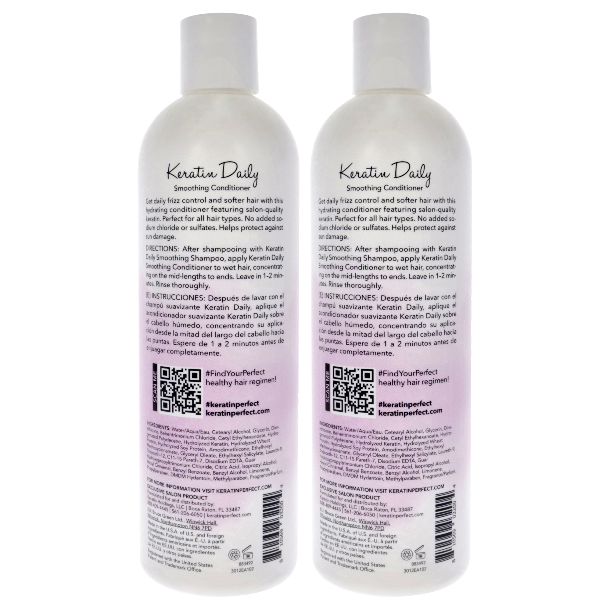 Foto 2 | Acondicionador Keratin Perfect Daily Pack De 2 Unidades Para Combatir El Encrespamiento - Venta Internacional.