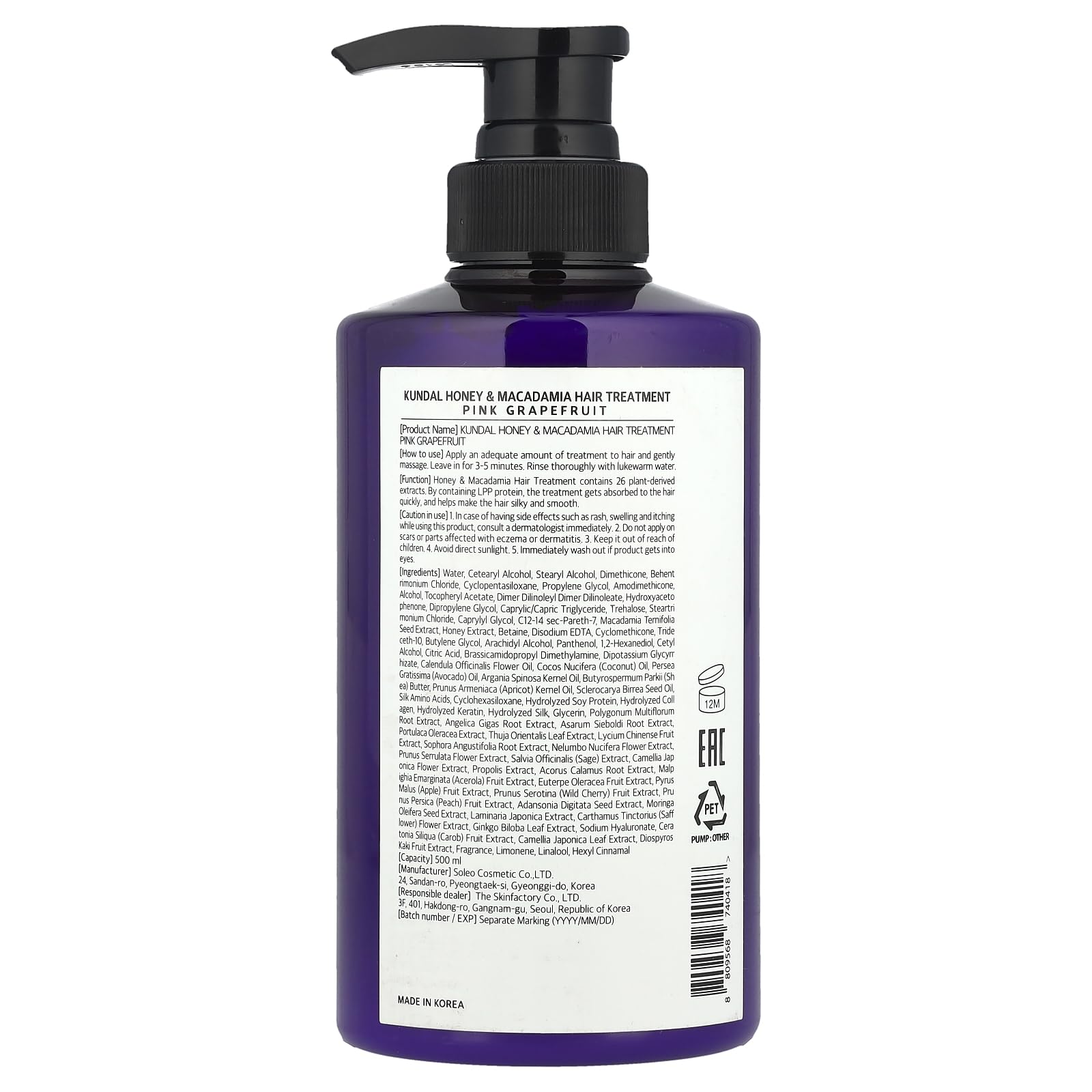 Foto 2 | Tratamiento Capilar Kundal Honey&macadamia Hydro-intensive 500 Ml - Venta Internacional.